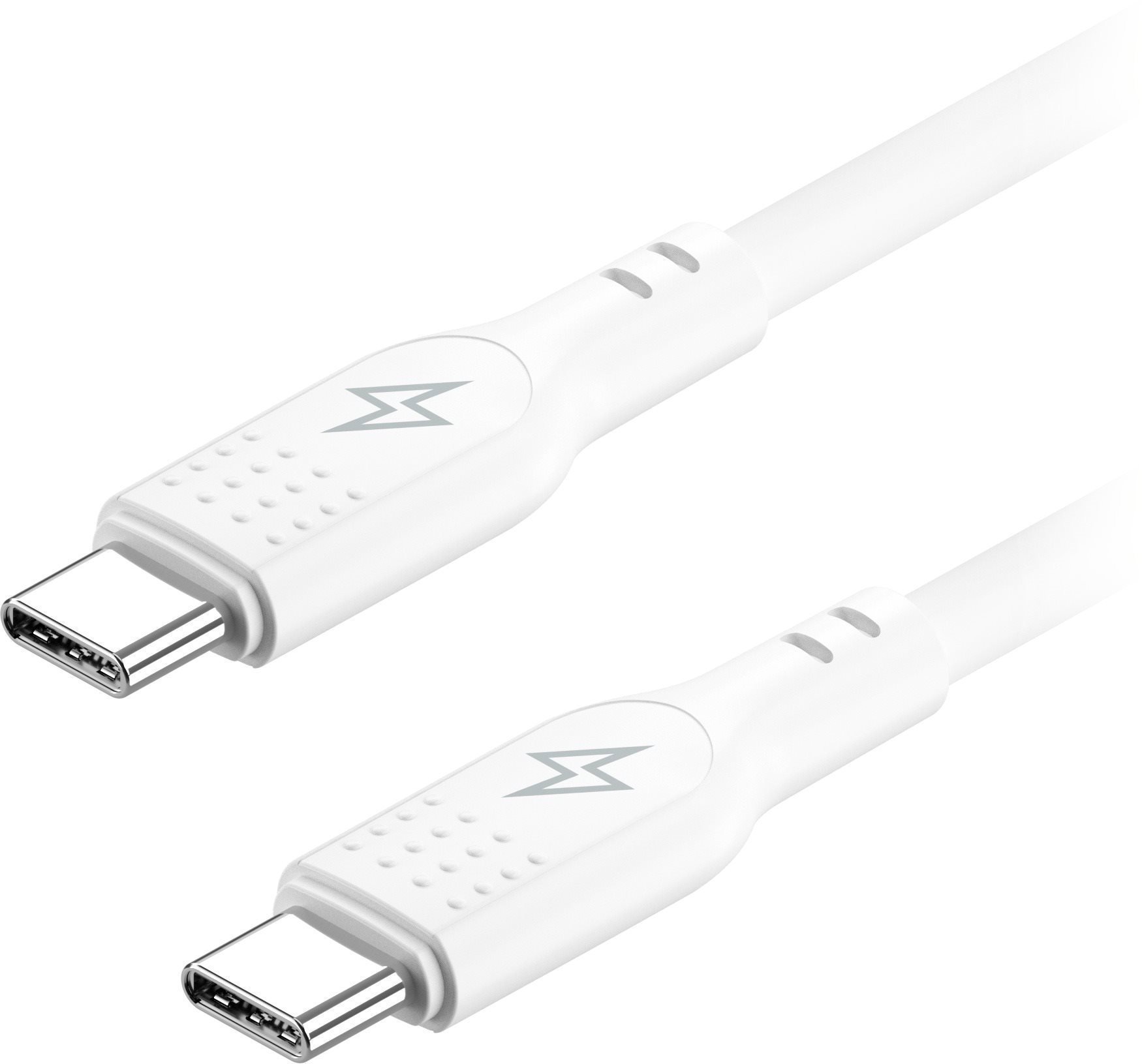 Kabel AlzaPower SilkCore USB-C 2.0, bílý, délka 1m