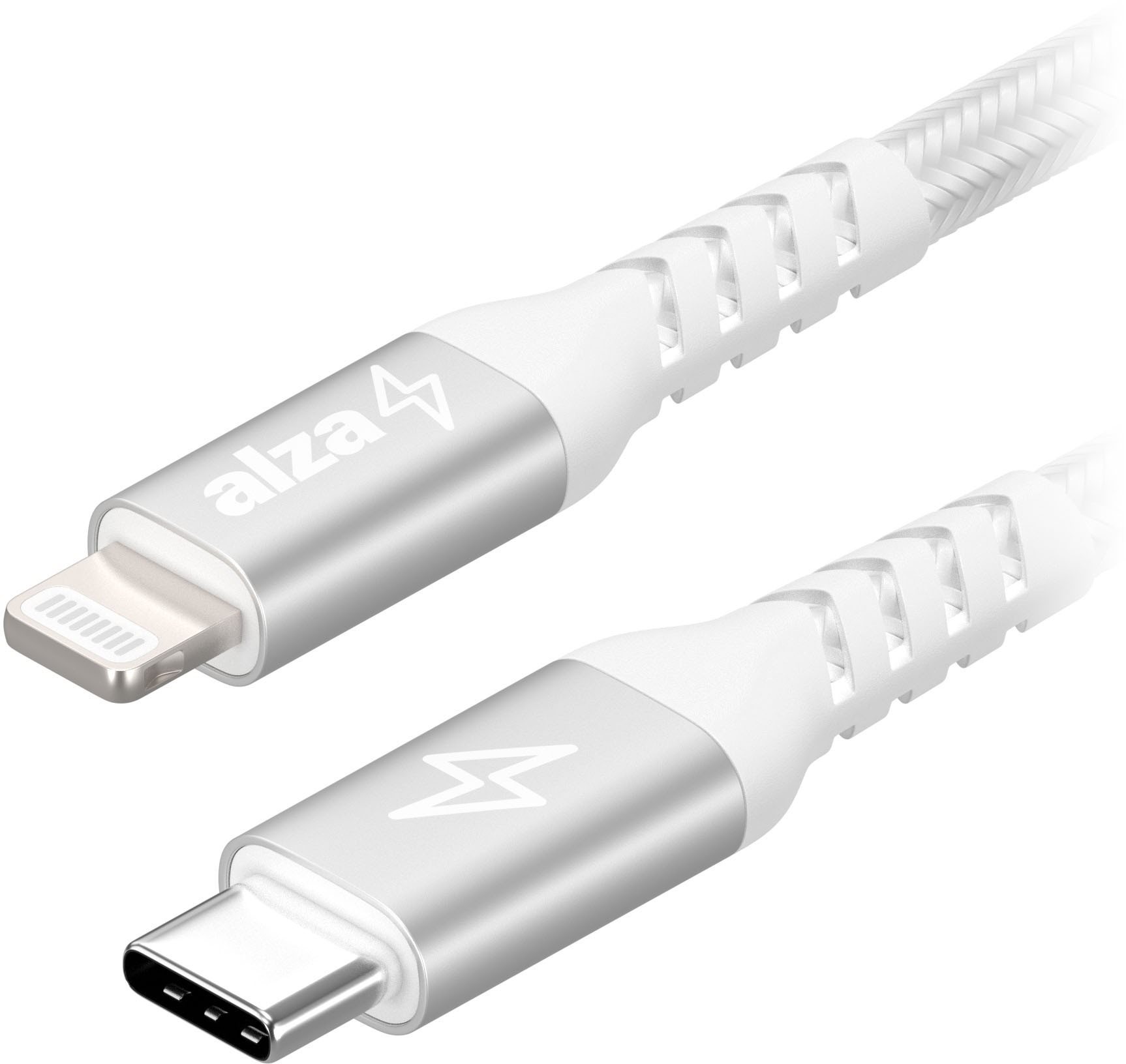 AlzaPower AluCore USB-C to Lightning MFi 0.5m stříbrný