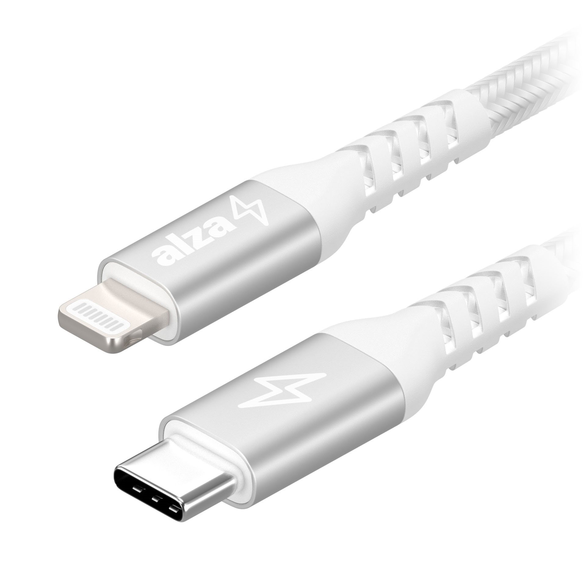 AlzaPower AluCore USB-C to Lightning MFi 2m stříbrný
