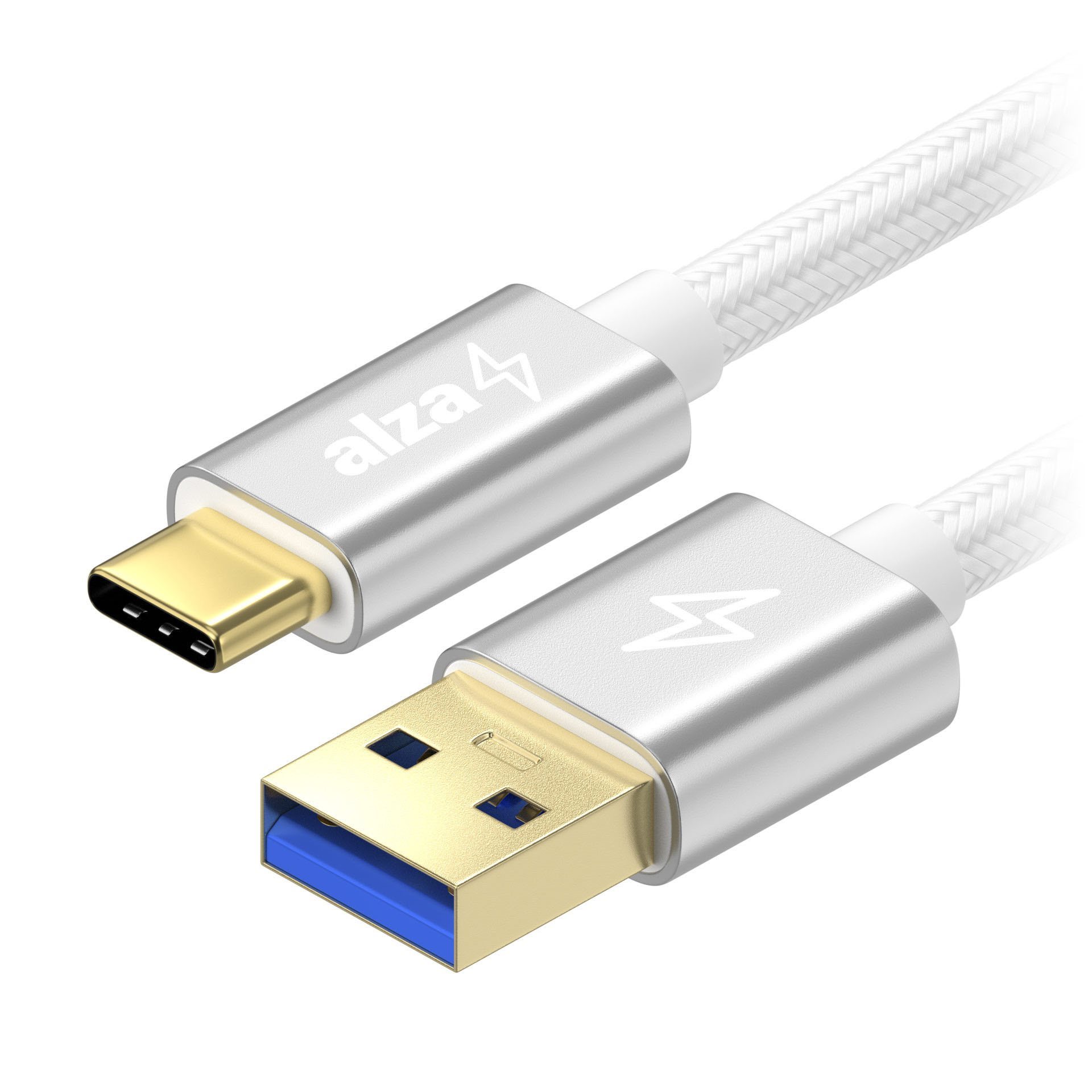Kabel AlzaPower AluCore USB-A to USB-C 3.2 Gen 1 0.5m stříbrný