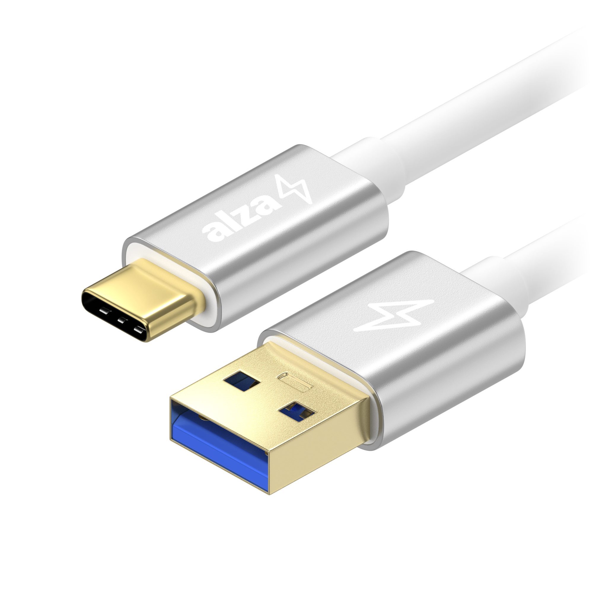 AlzaPower AluCore USB-A to USB-C 3.2 Gen 1 5Gbps 2m stříbrný