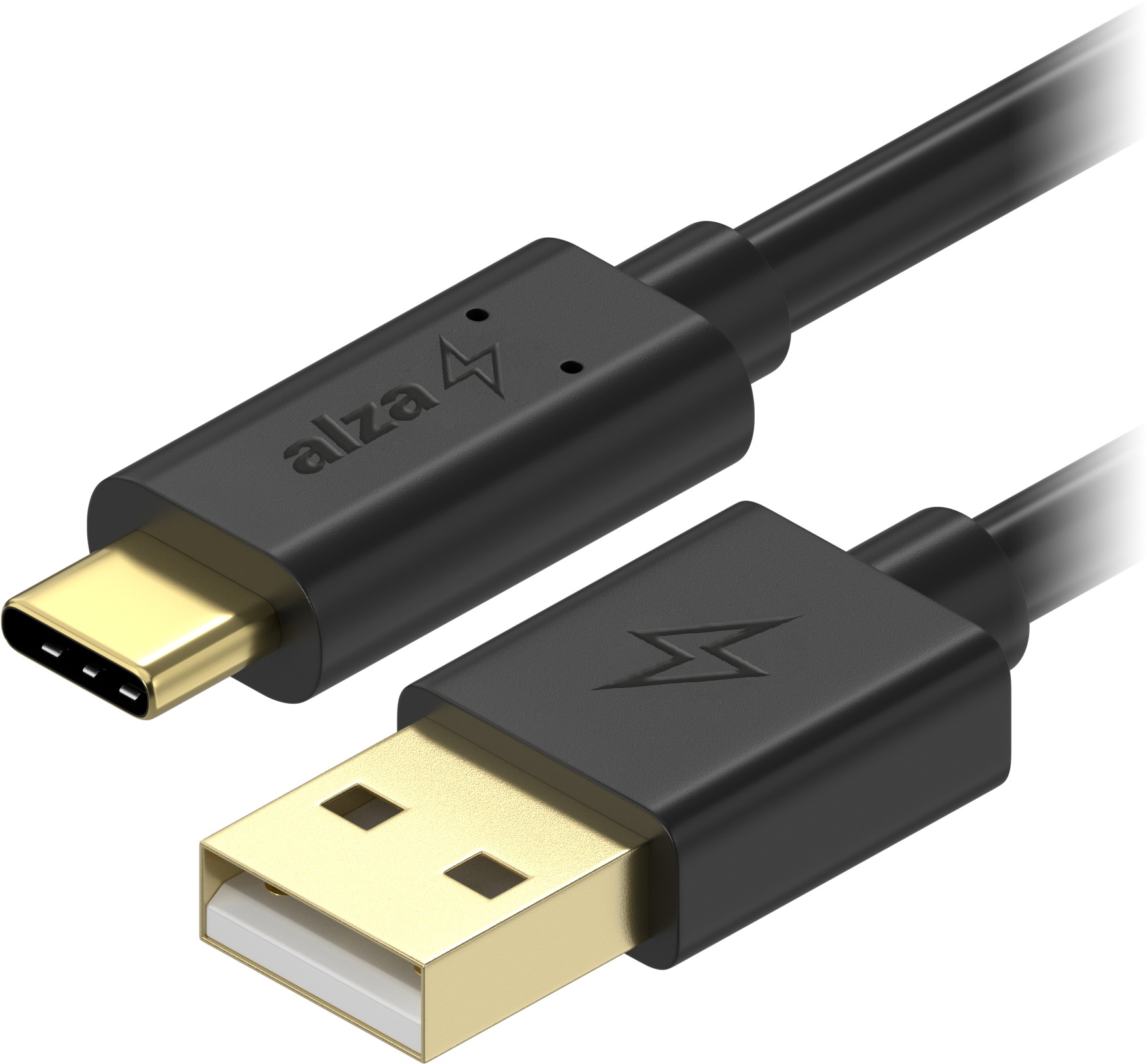 AlzaPower Core Charge USB-A to USB-C 2.0 1m černý