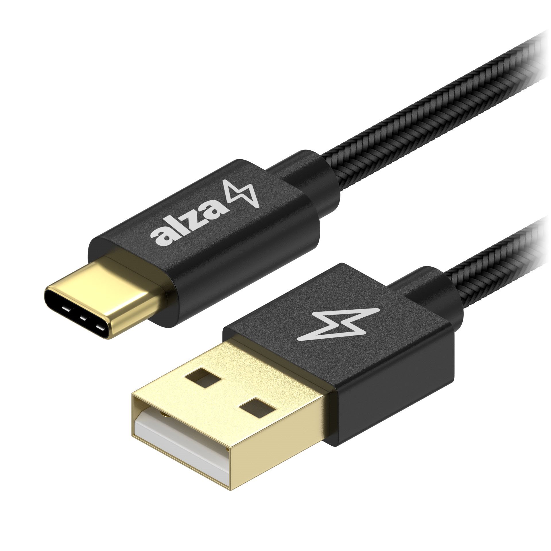 AlzaPower AluCore Charge USB-A to USB-C 2.0 0.5m černý