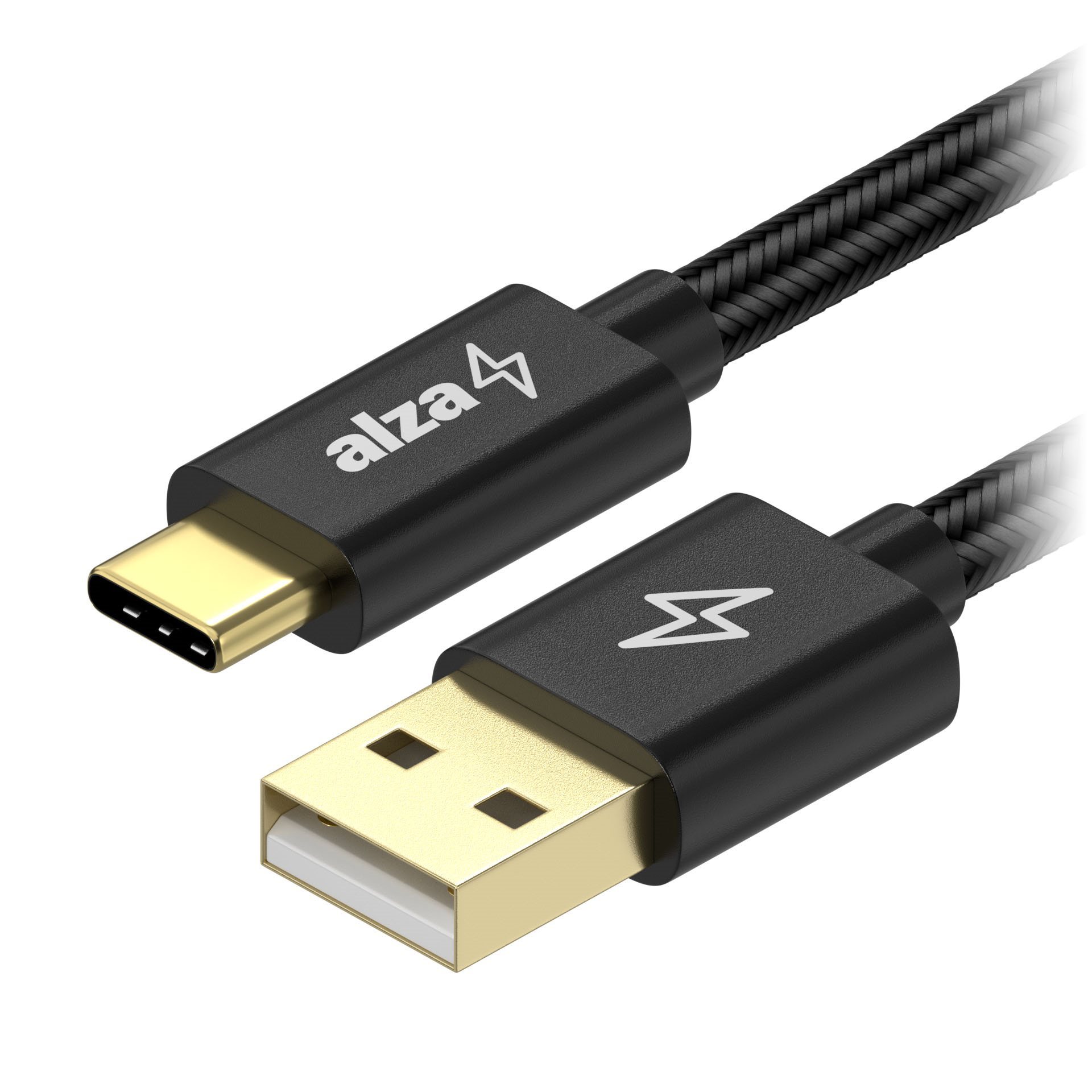 AlzaPower AluCore Charge USB-A to USB-C 2.0 3m černý