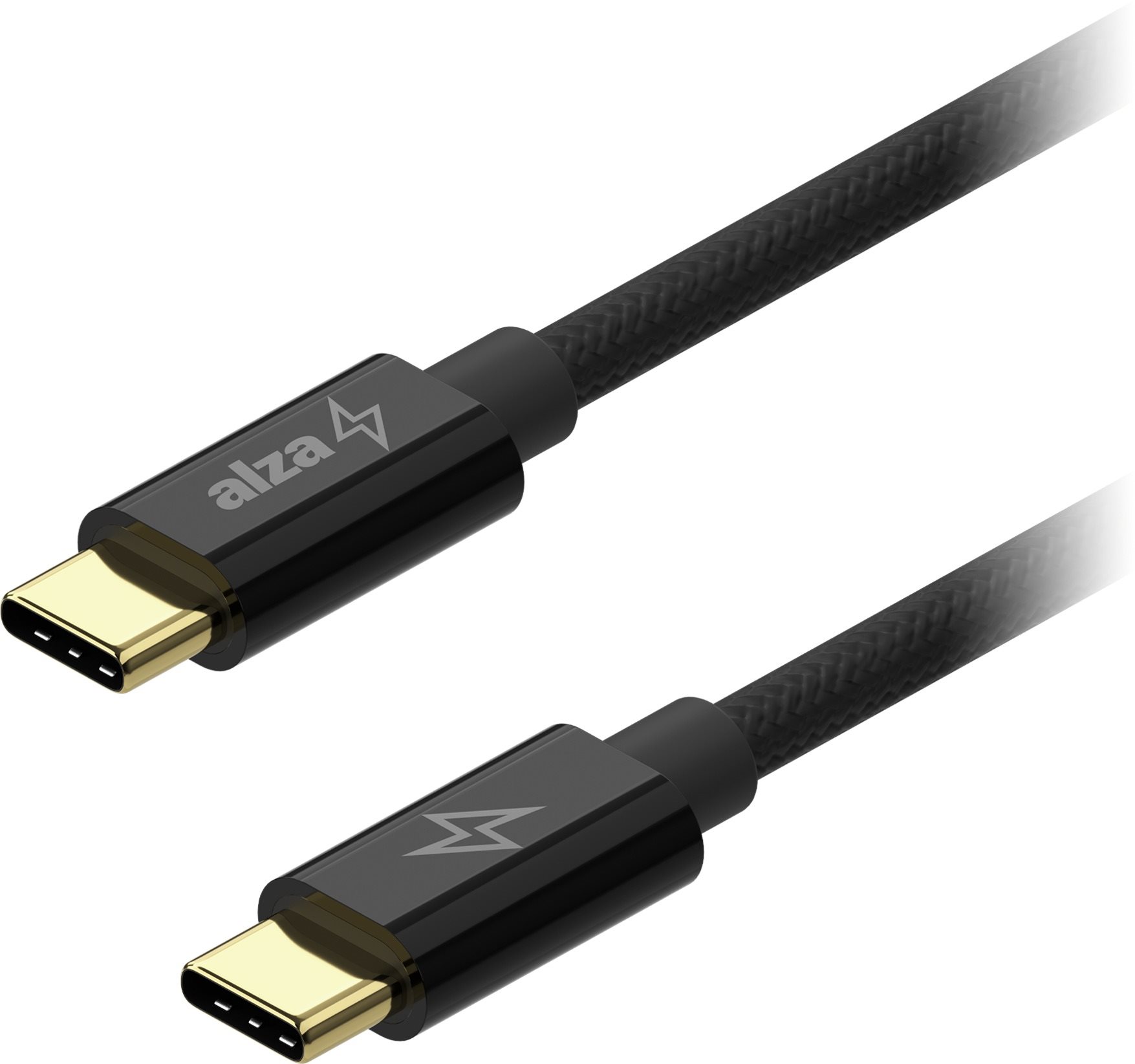 AlzaPower CompactCore - vysokovýkonný kabel USB-C k USB-C 2.0 s rychlostí až 100W.