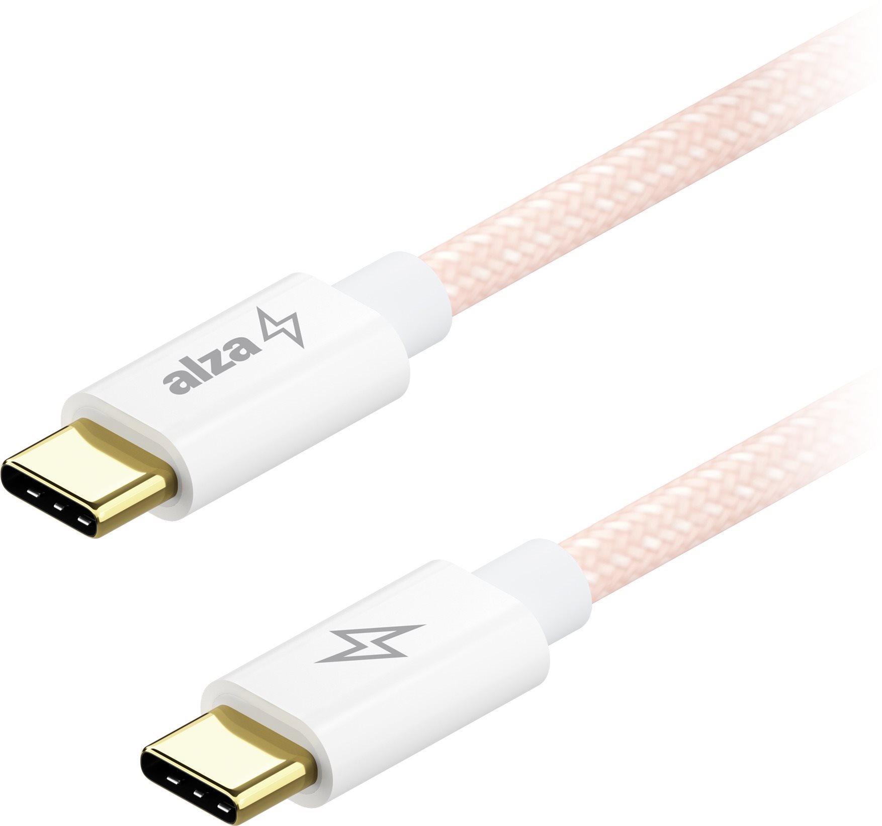 AlzaPower CompactCore USB-C to USB-C 2.0, 100W, 1m - růžový