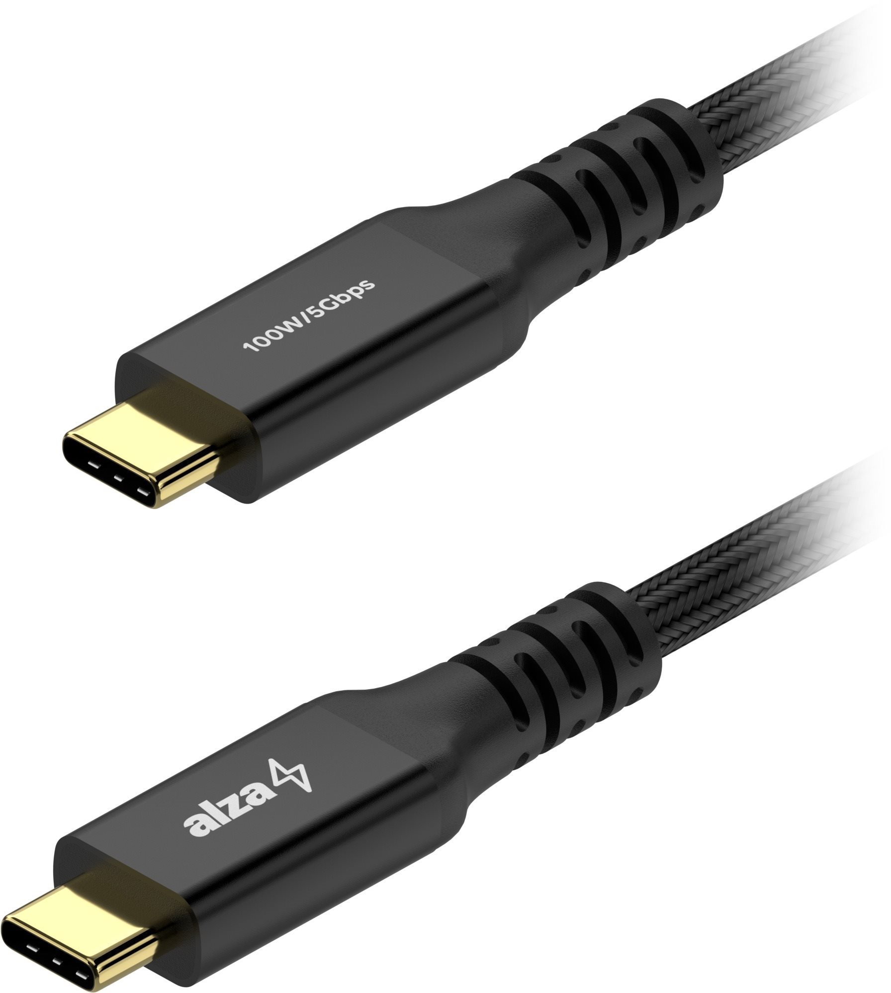 AlzaPower AluCore USB-C to USB-C 3.2 Gen 1 100W 2m černý