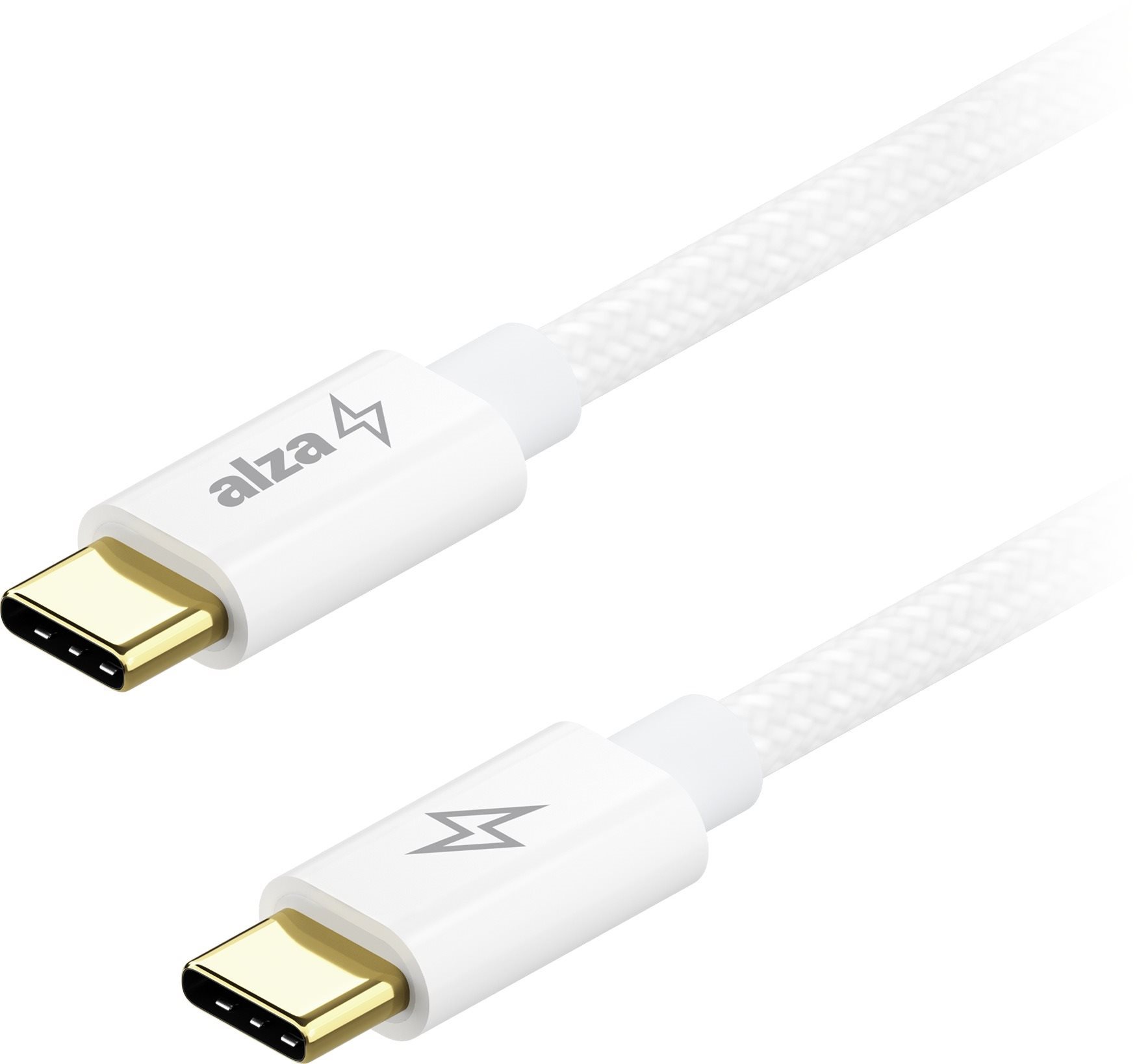 AlzaPower CompactCore USB-C to USB-C 2.0, 100W, 2m - bílý