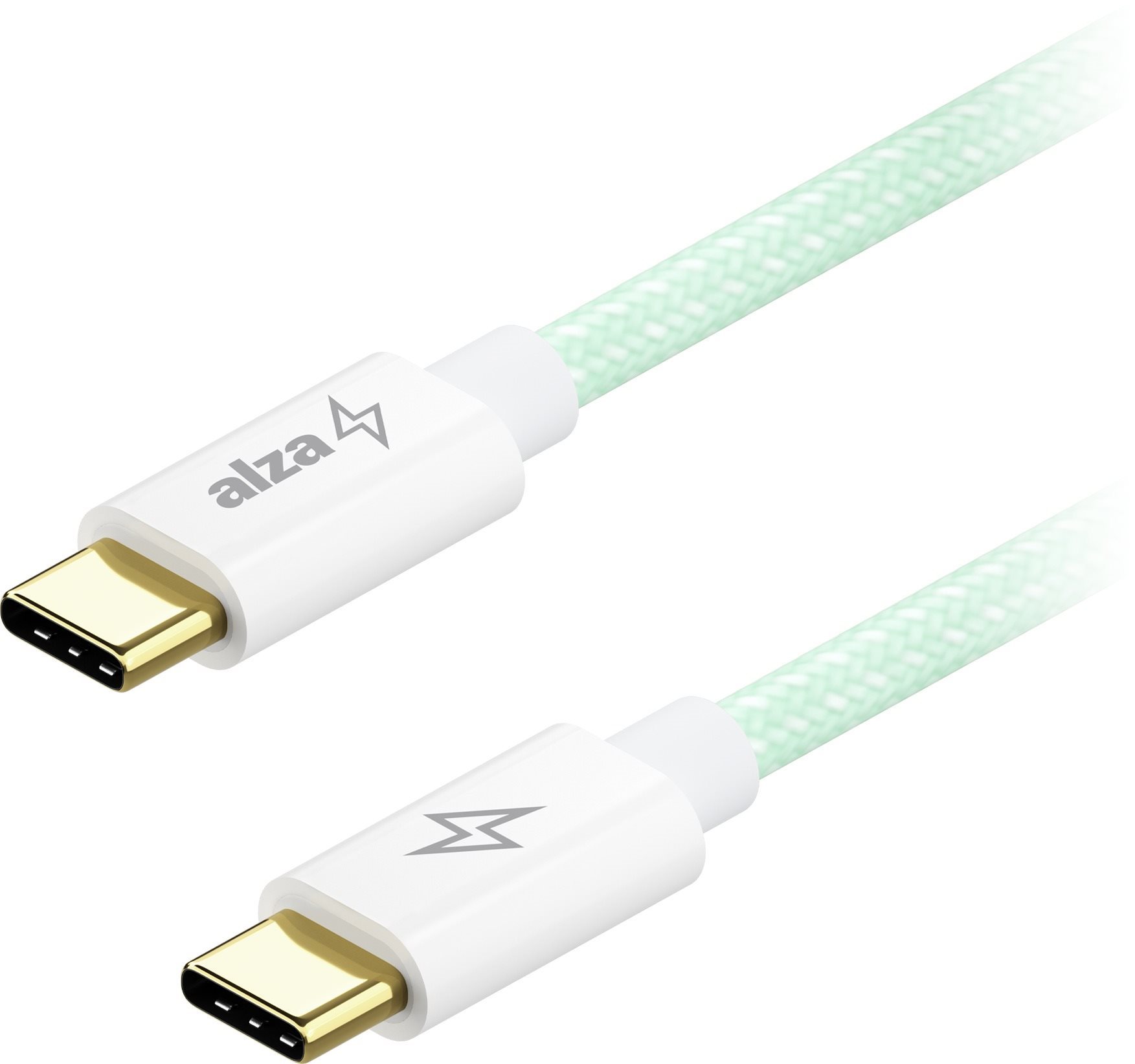 AlzaPower CompactCore USB-C to USB-C 2.0, 100W, 2m - světle zelený