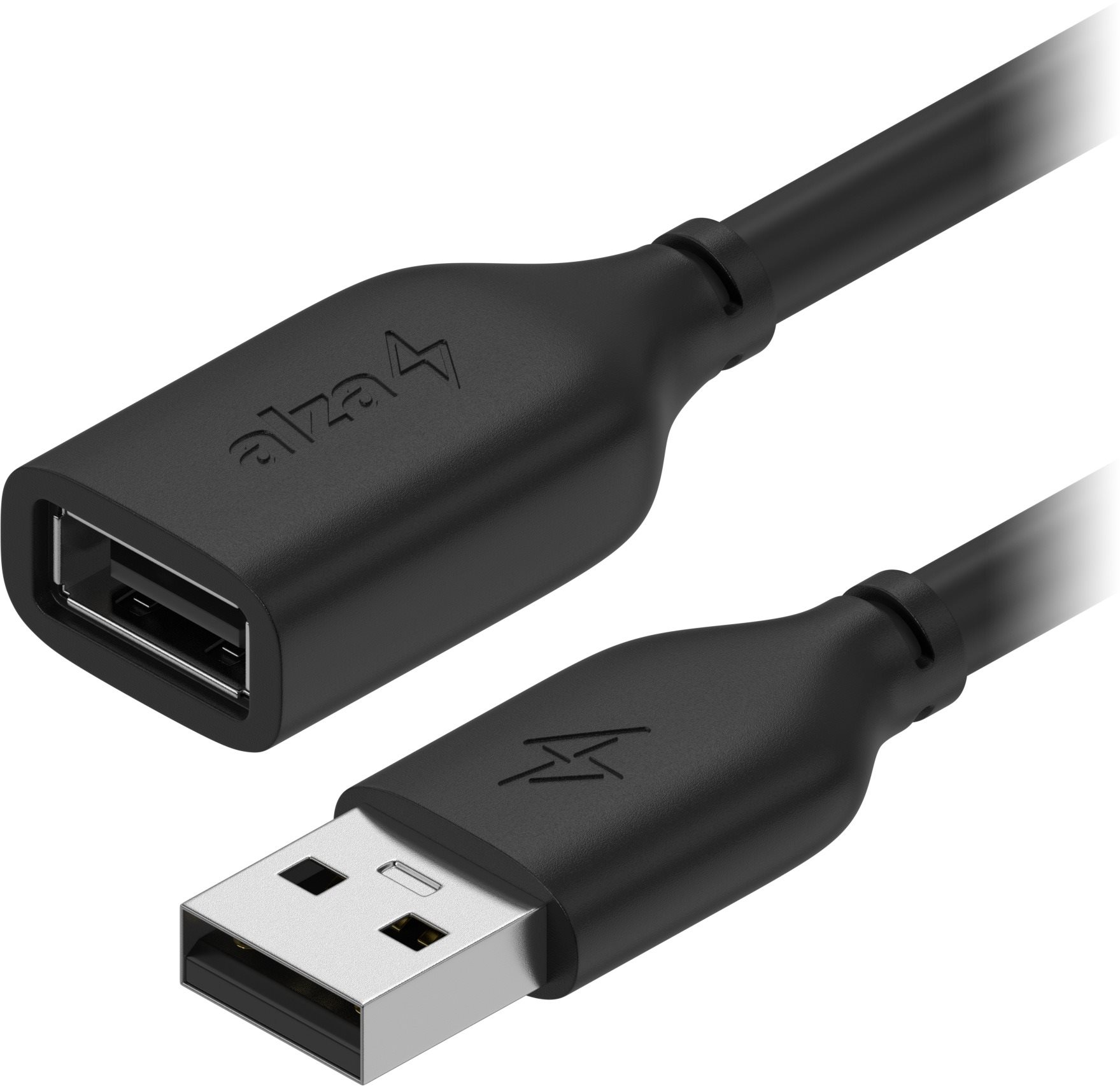 AlzaPower Core USB-A (M) to USB-A (F) 2.0 1.5m černý