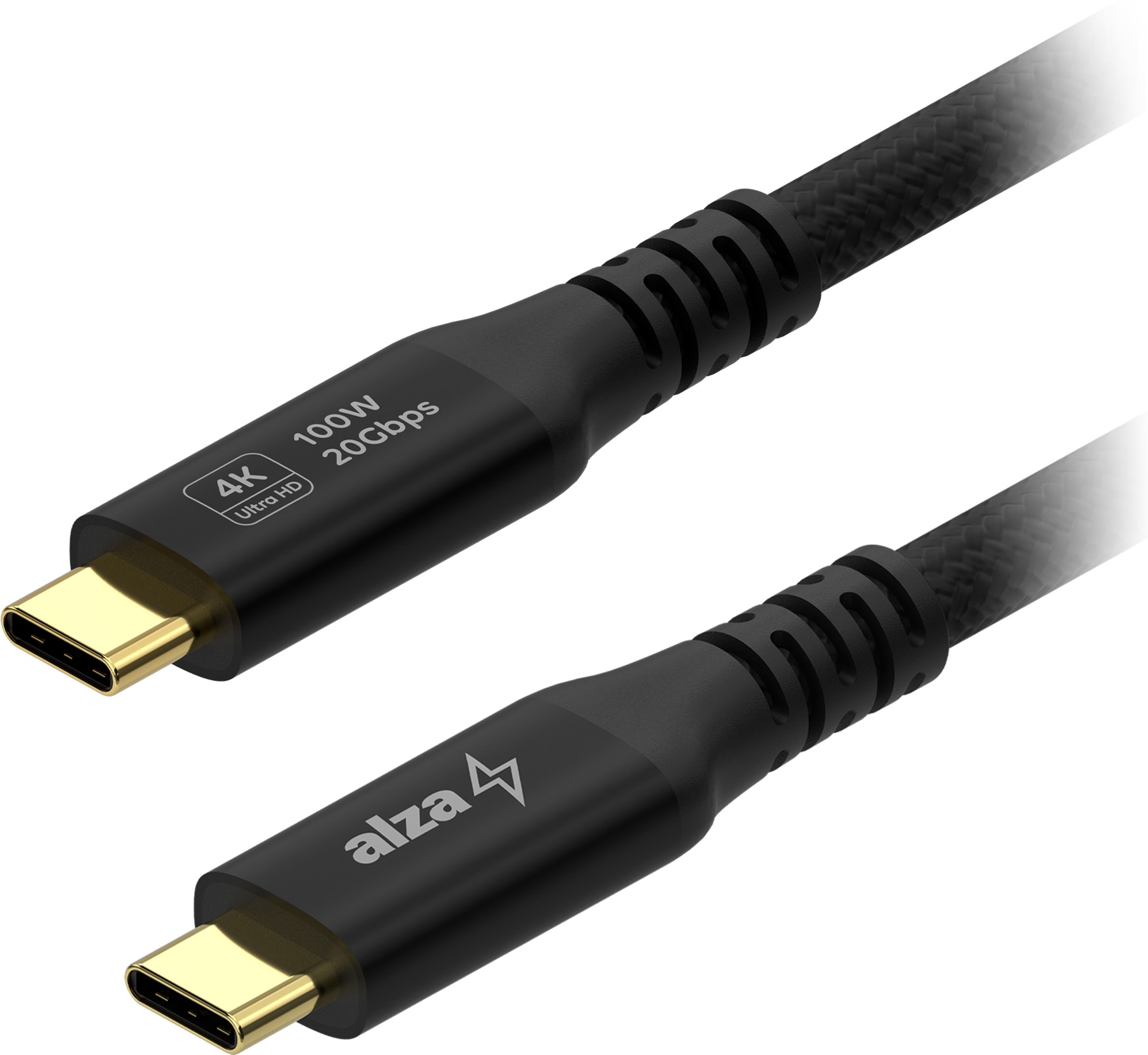 AlzaPower AluCore USB-C to USB-C 3.2 Gen 2x2 100W 20Gbps 2m černý