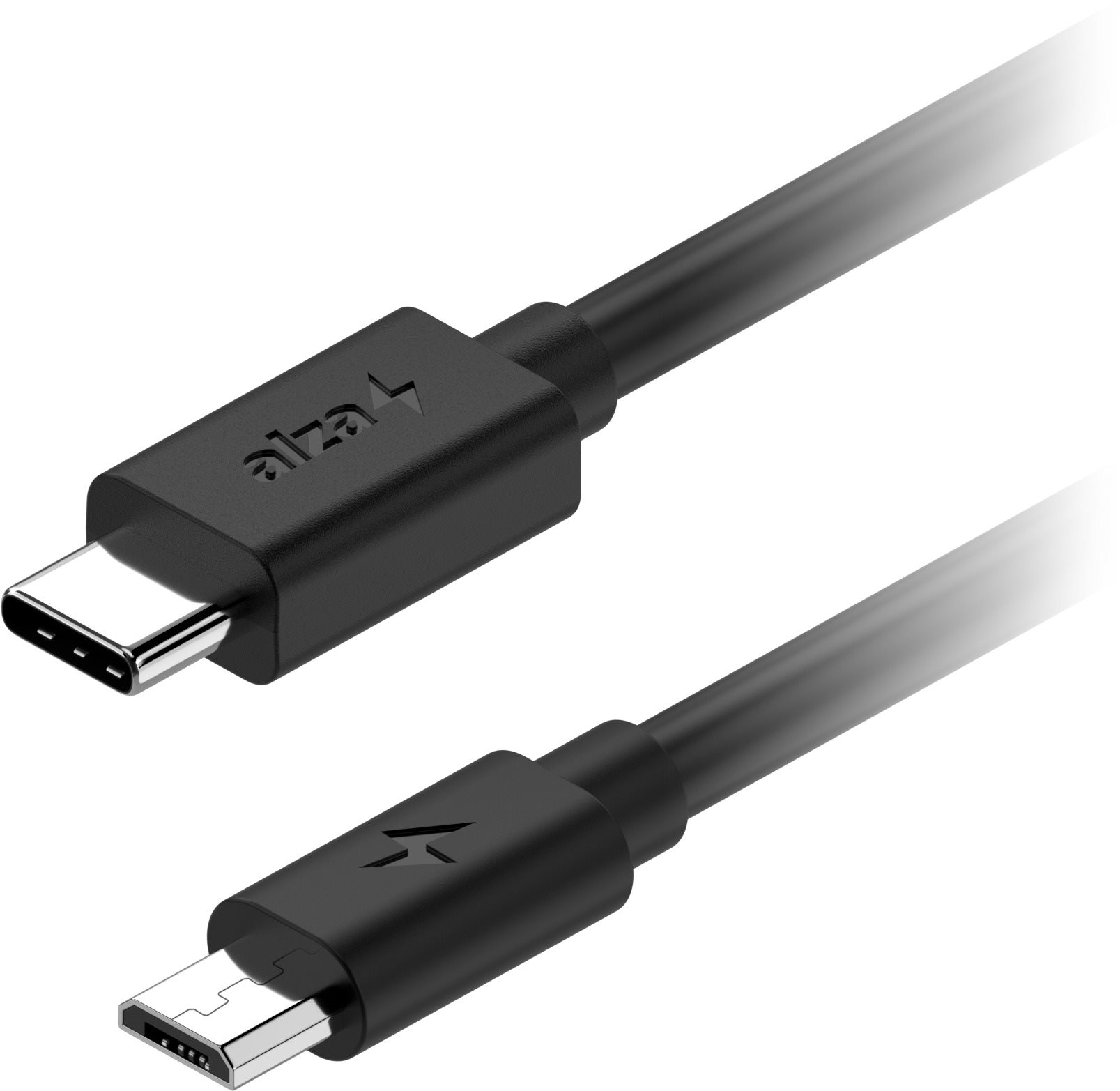 Kabel AlzaPower Core USB-C to Micro USB 2.0 0.5m černý