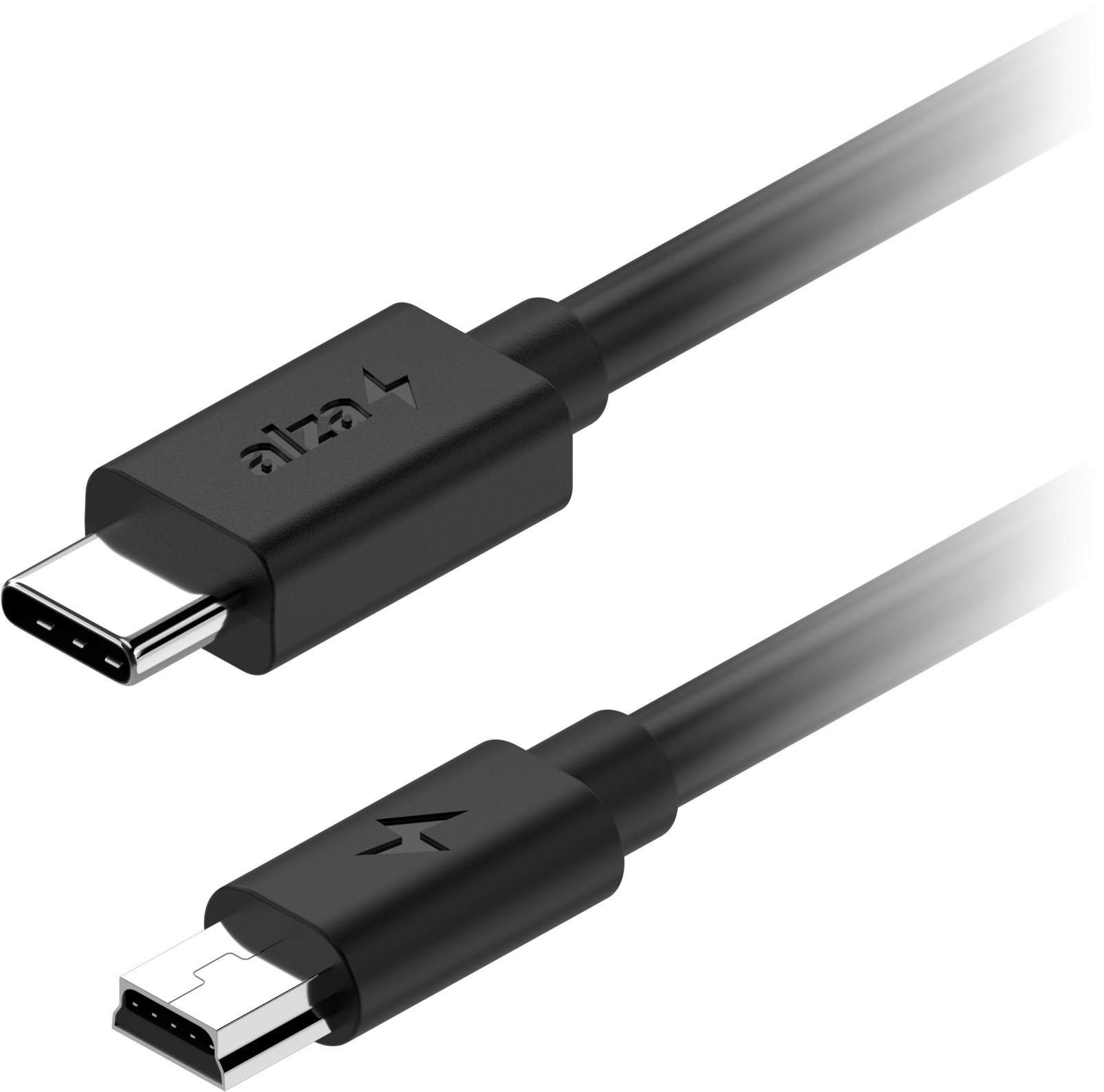 AlzaPower Core USB-C to Mini USB 2.0 2A 0.5m černý