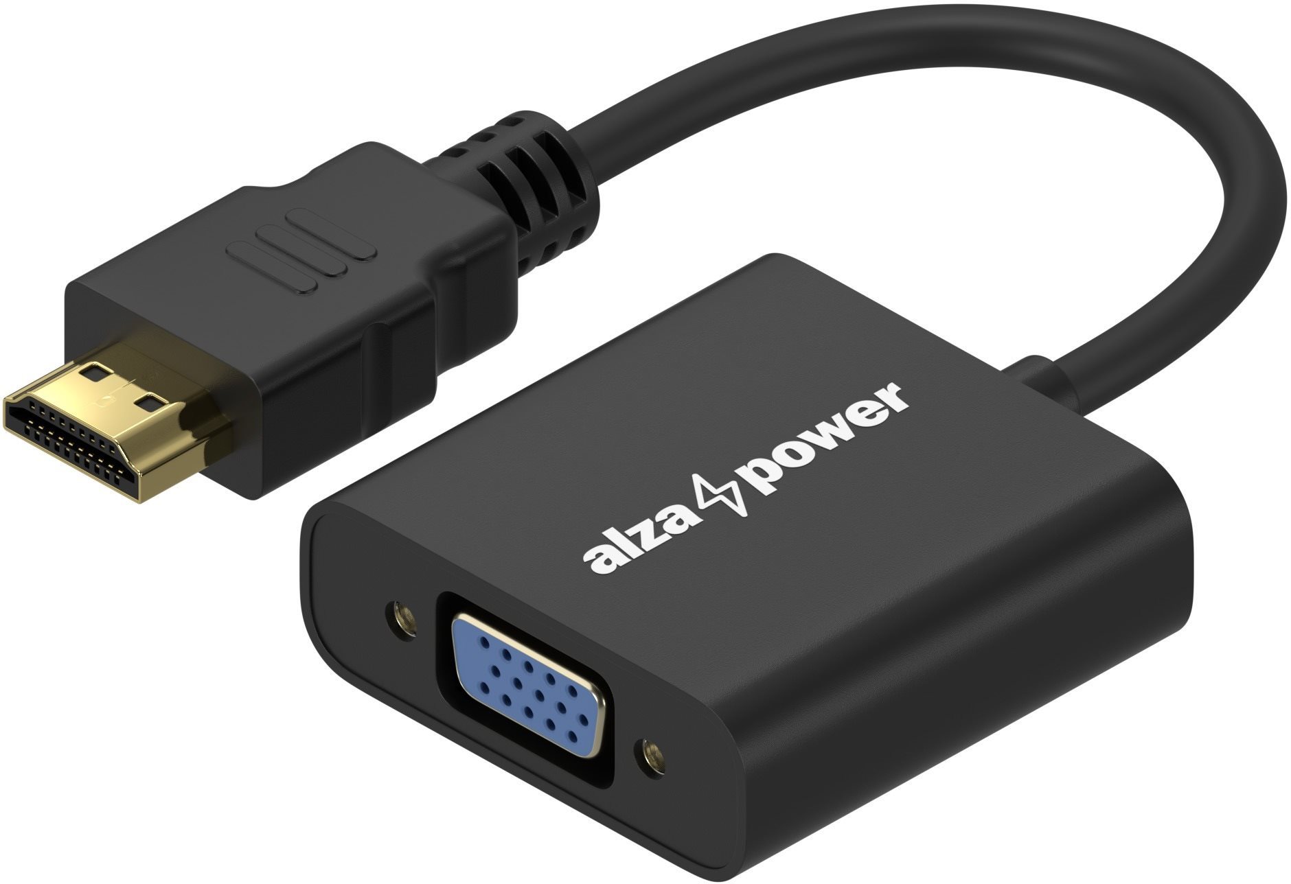 AlzaPower HDMI (M) to VGA (F) 0.18m matný černý