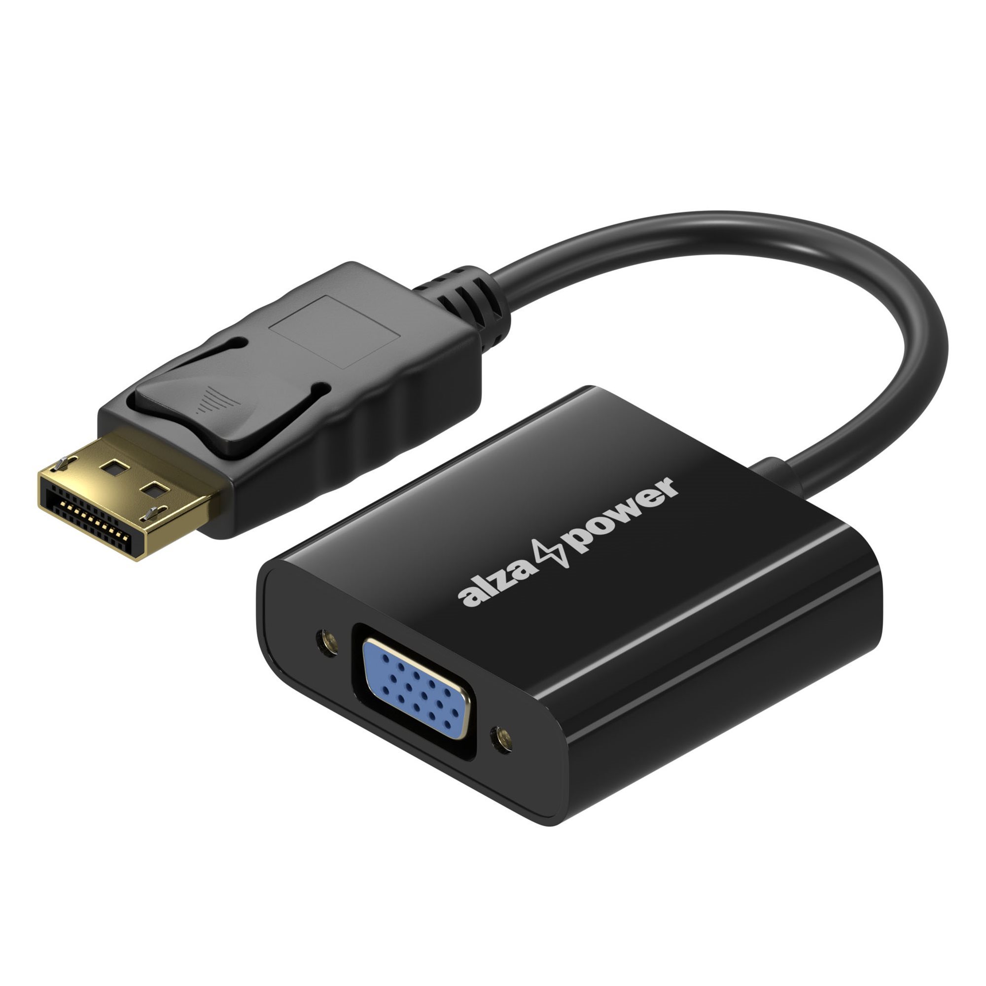 AlzaPower DisplayPort (M) to VGA (F) 0.18m lesklý černý