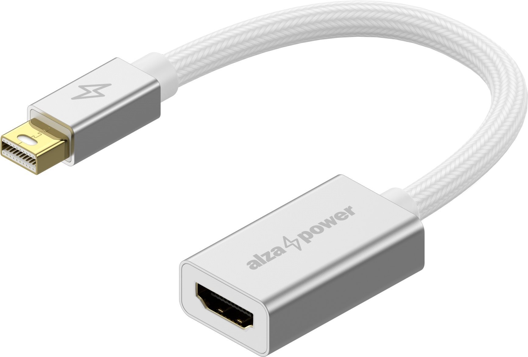 AlzaPower AluCore Mini DisplayPort (M) to HDMI (F) 4K 30Hz stříbrný
