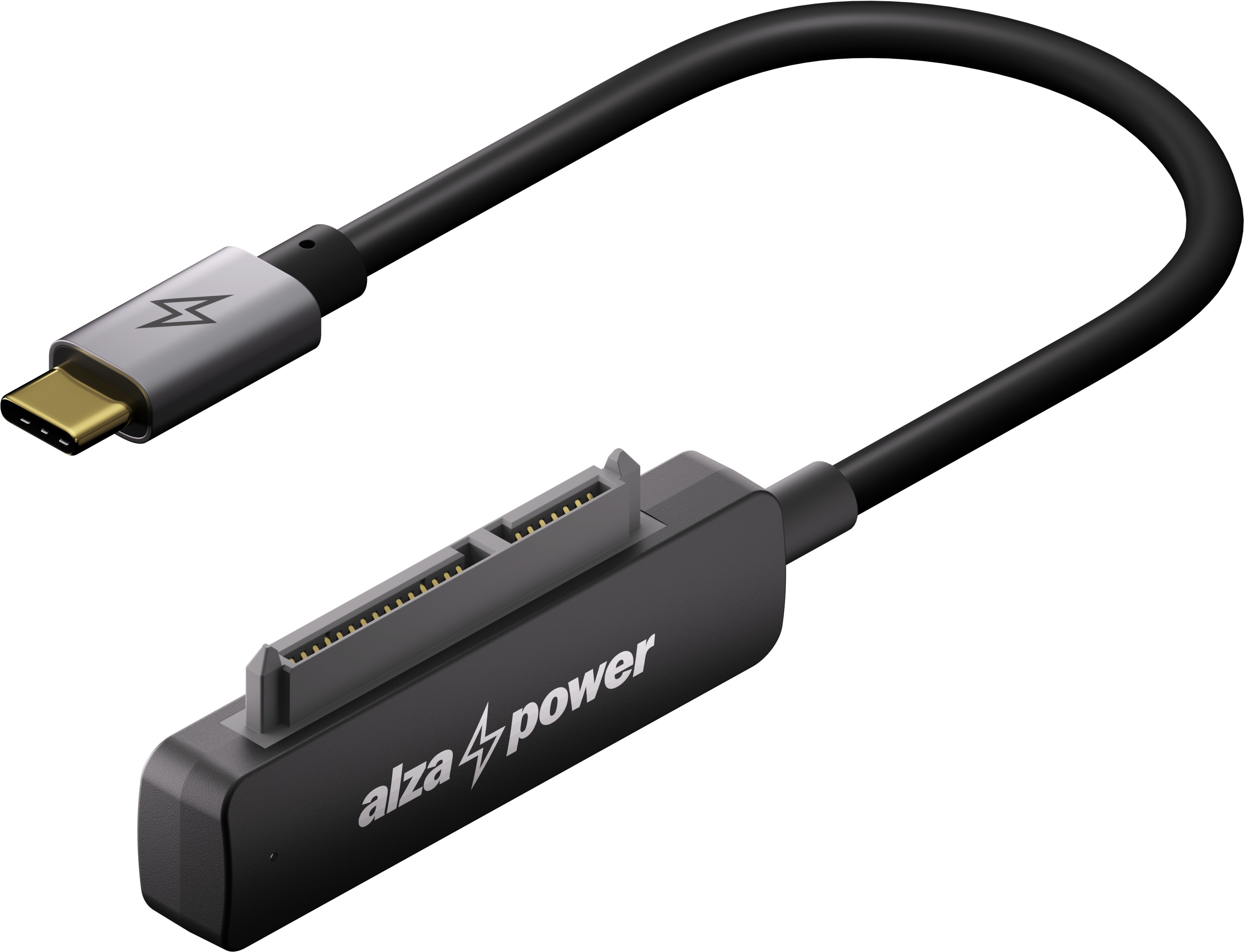 AlzaPower USB-C 3.2 Gen 1 (M) to SATA 3.0 0.2m černý