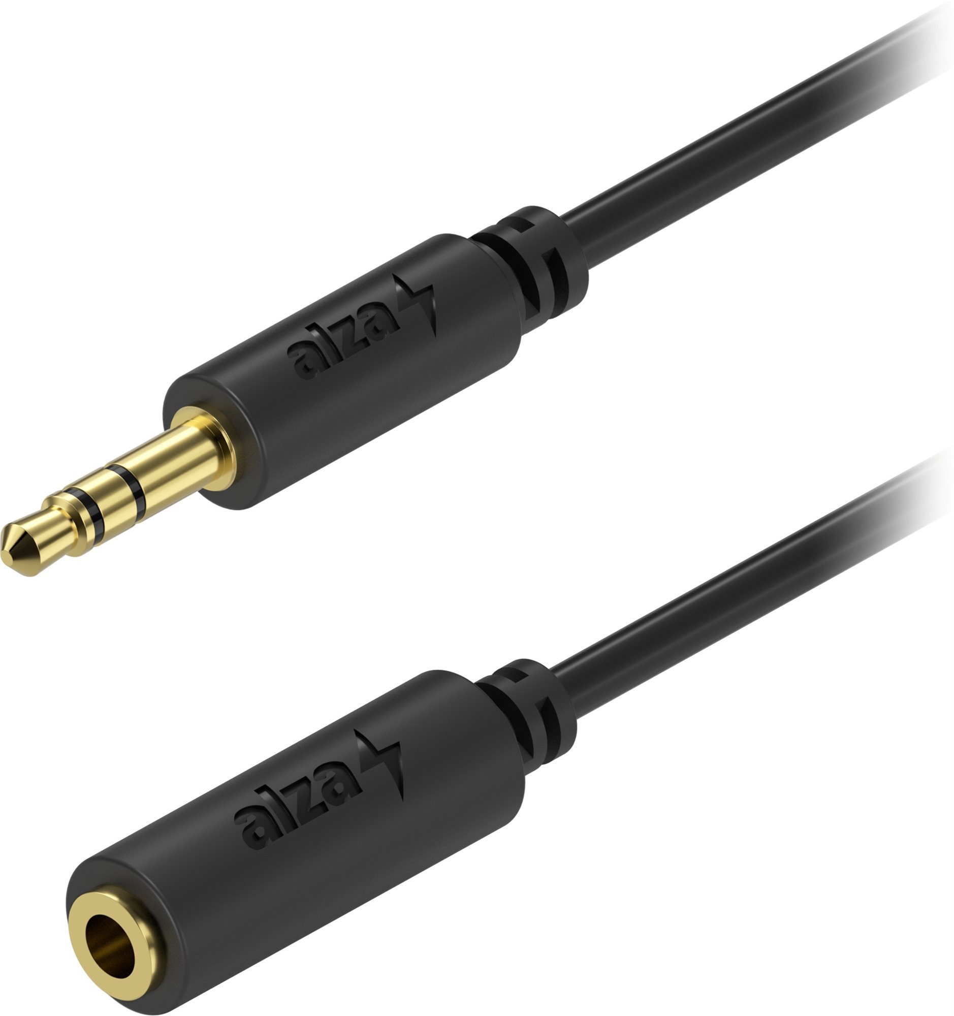 AlzaPower Core Audio 3.5mm Jack (M) to 3.5mm Jack (F) 10m černý
