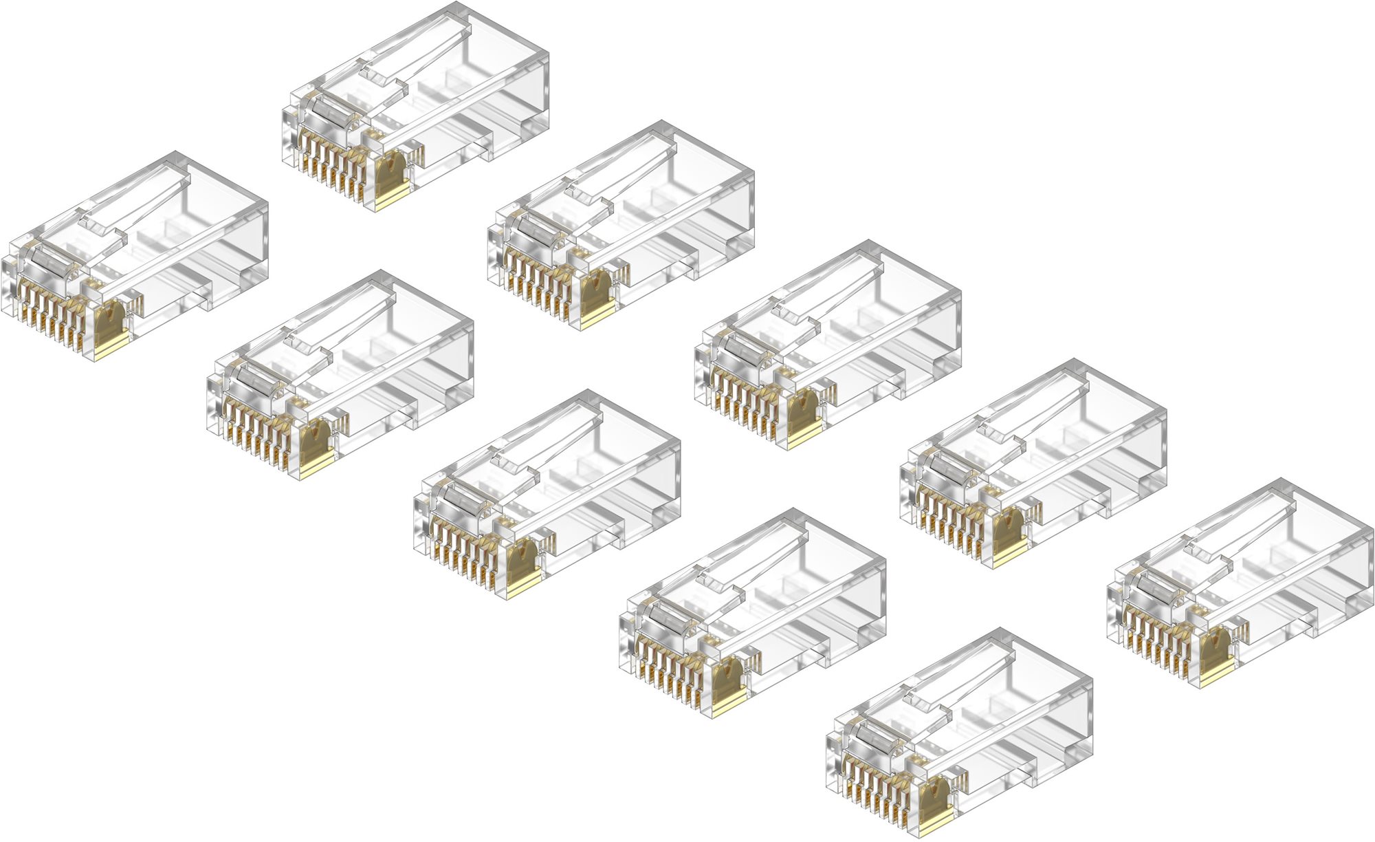 AlzaPower Patch CAT6 UTP RJ45 8p8c nestíněný skládaný na lícnu (lanko) 10-pack