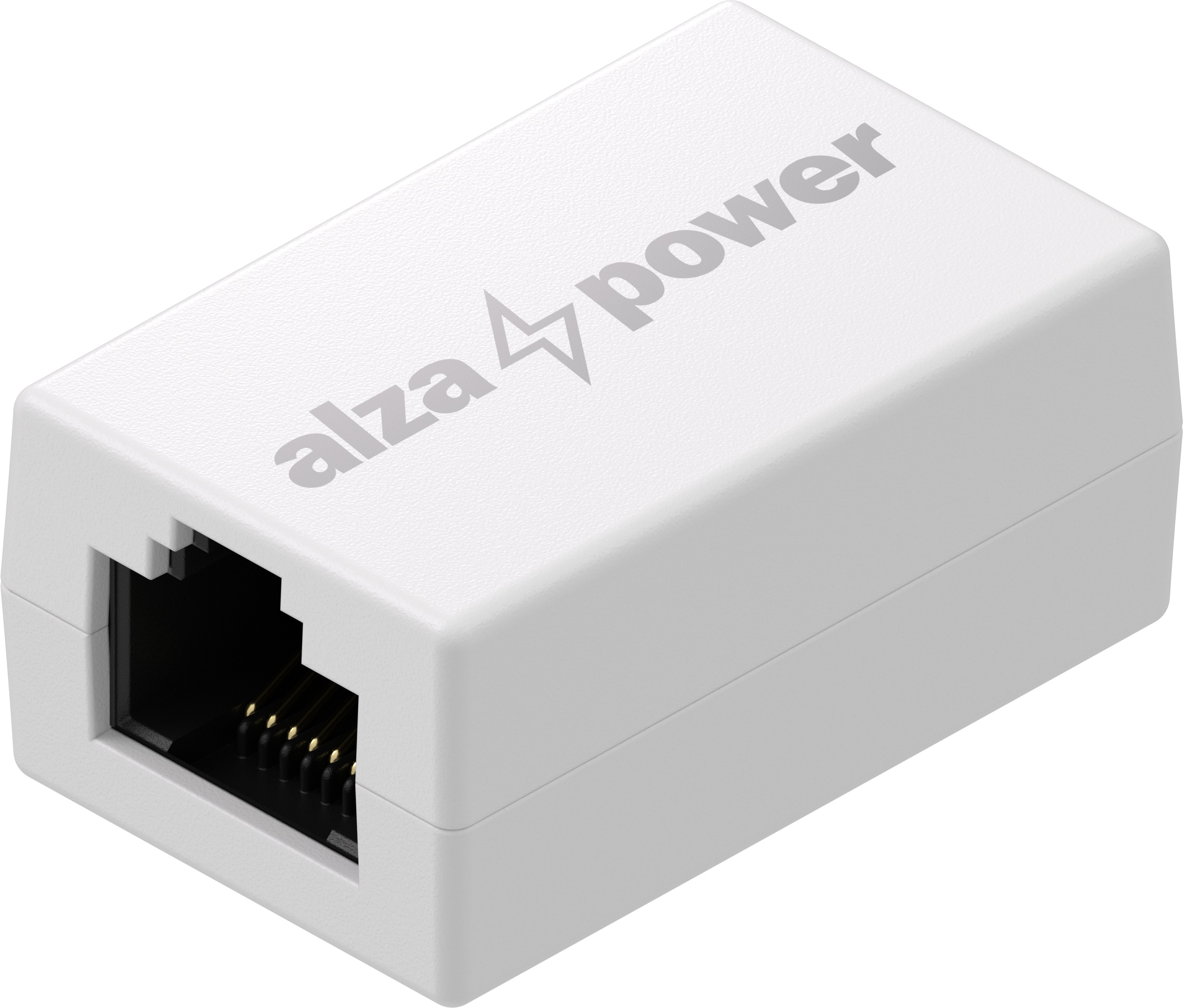 AlzaPower CAT6 FTP Keystone Jack Coupler v bílém provedení