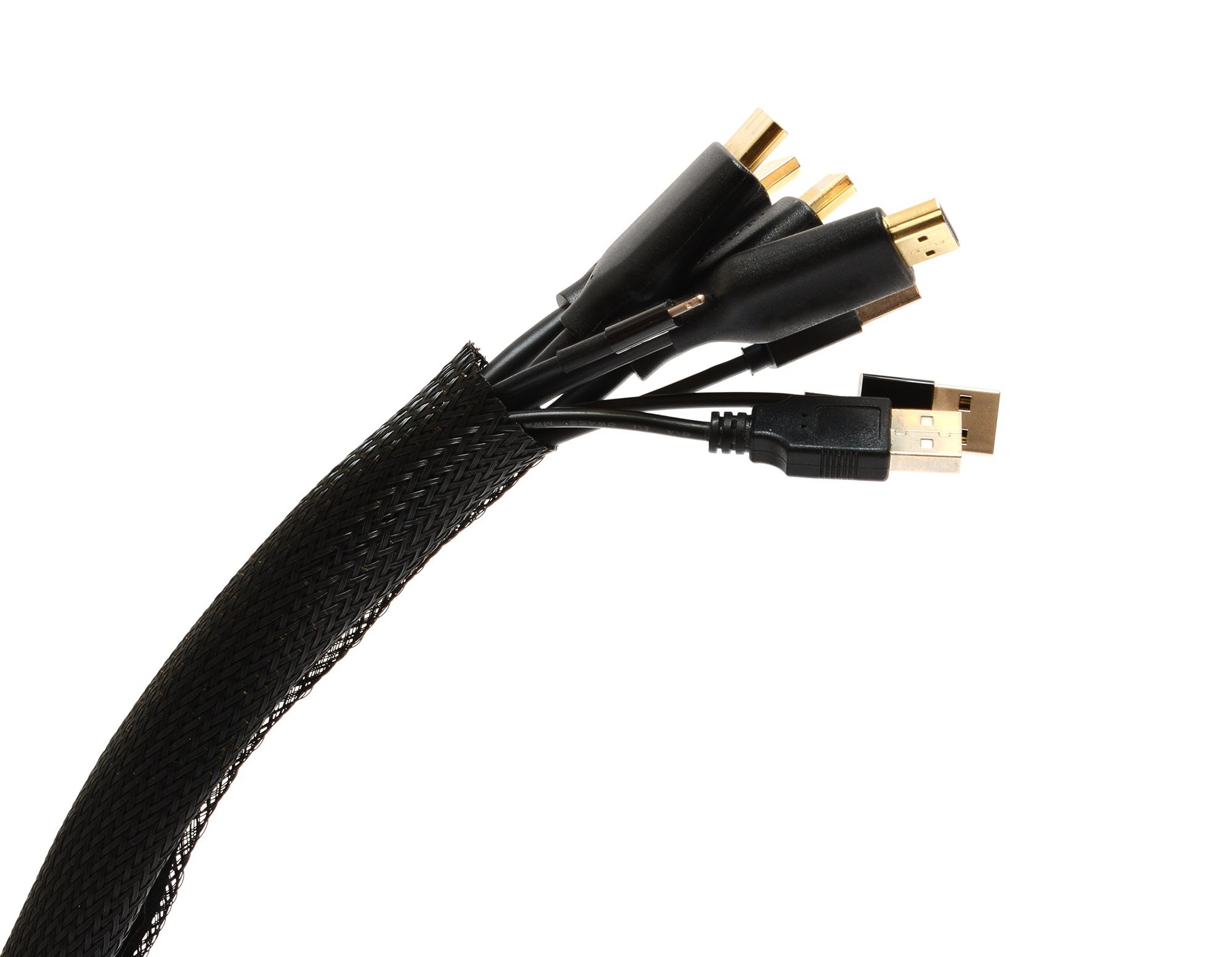 AlzaPower Velcrostrap+ Cable Tube 2m černá