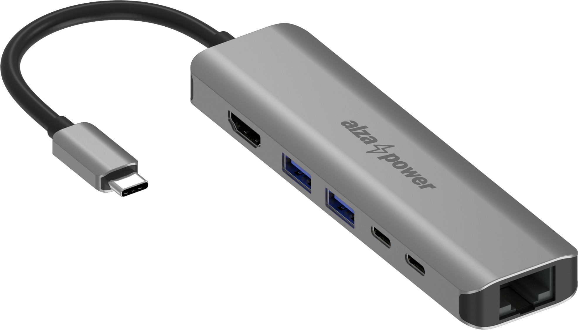 AlzaPower Metal USB-C Dock Station 6v1 with 8K vesmírně šedý