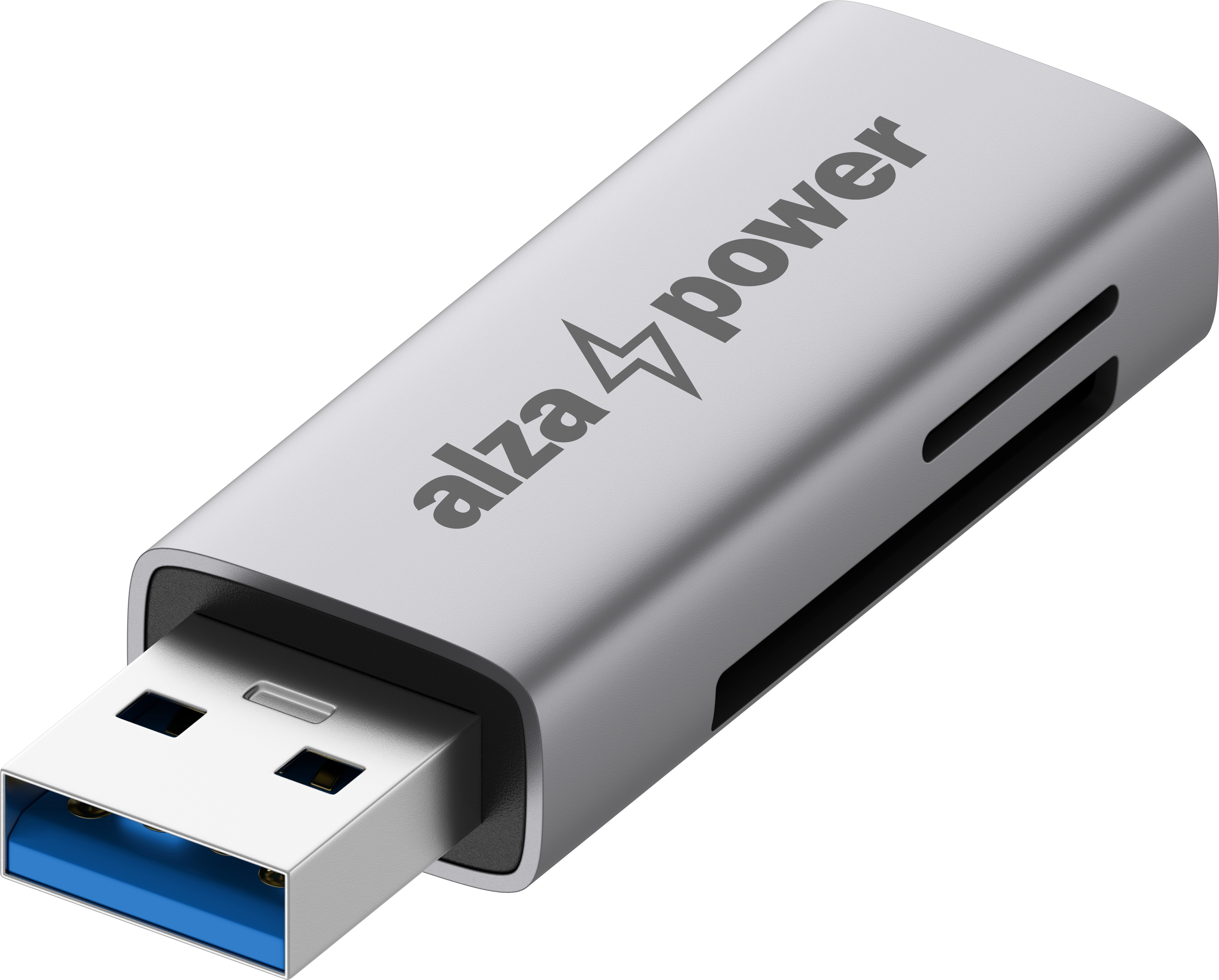 AlzaPower USB-A 3.2 Gen 1 Metal Memory Card Reader vesmírně šedá