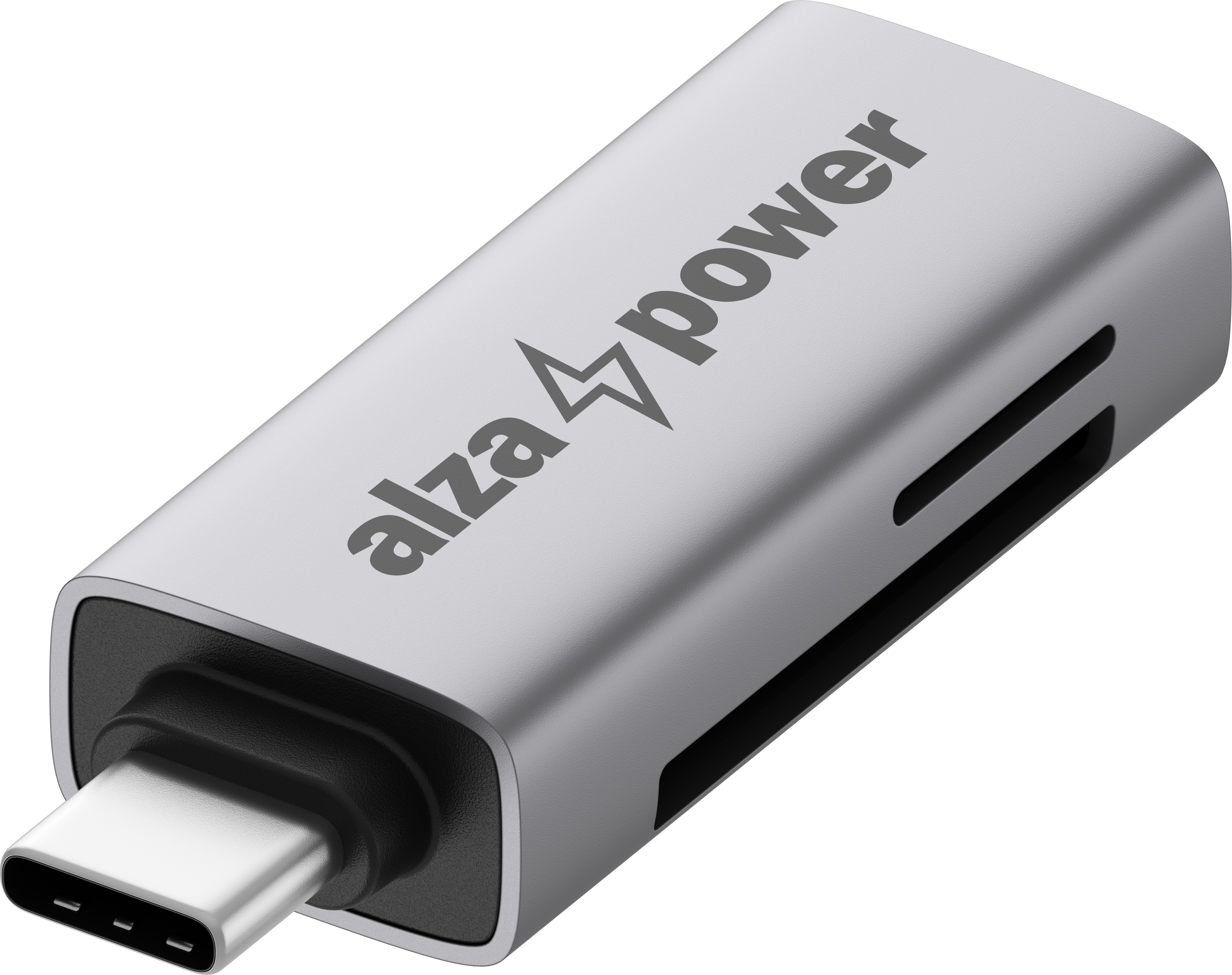 AlzaPower USB-C 3.2 Gen 1 Metal Memory Card Reader vesmírně šedá