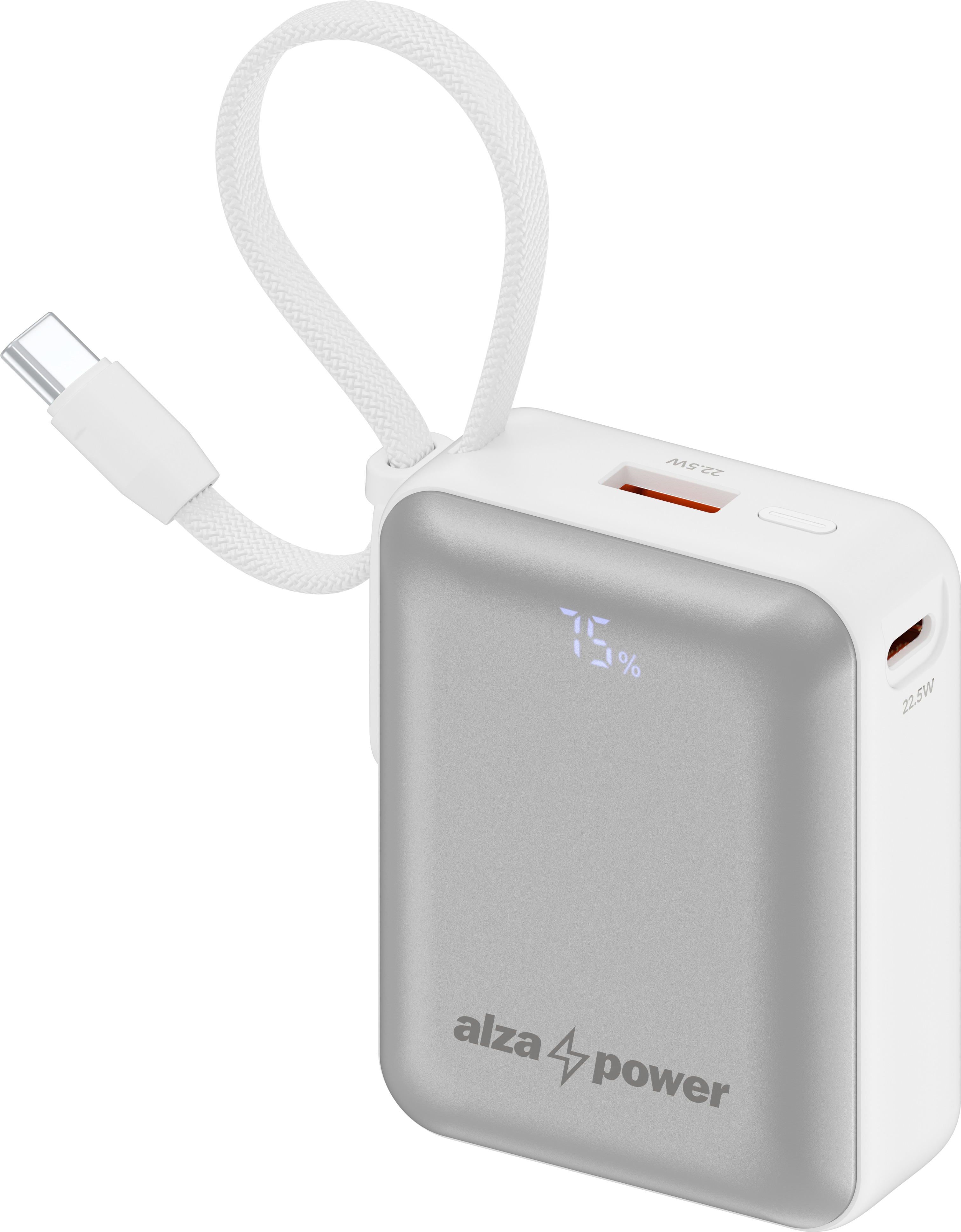 AlzaPower Urban 10000mAh Power Delivery (22,5W) stříbrná
