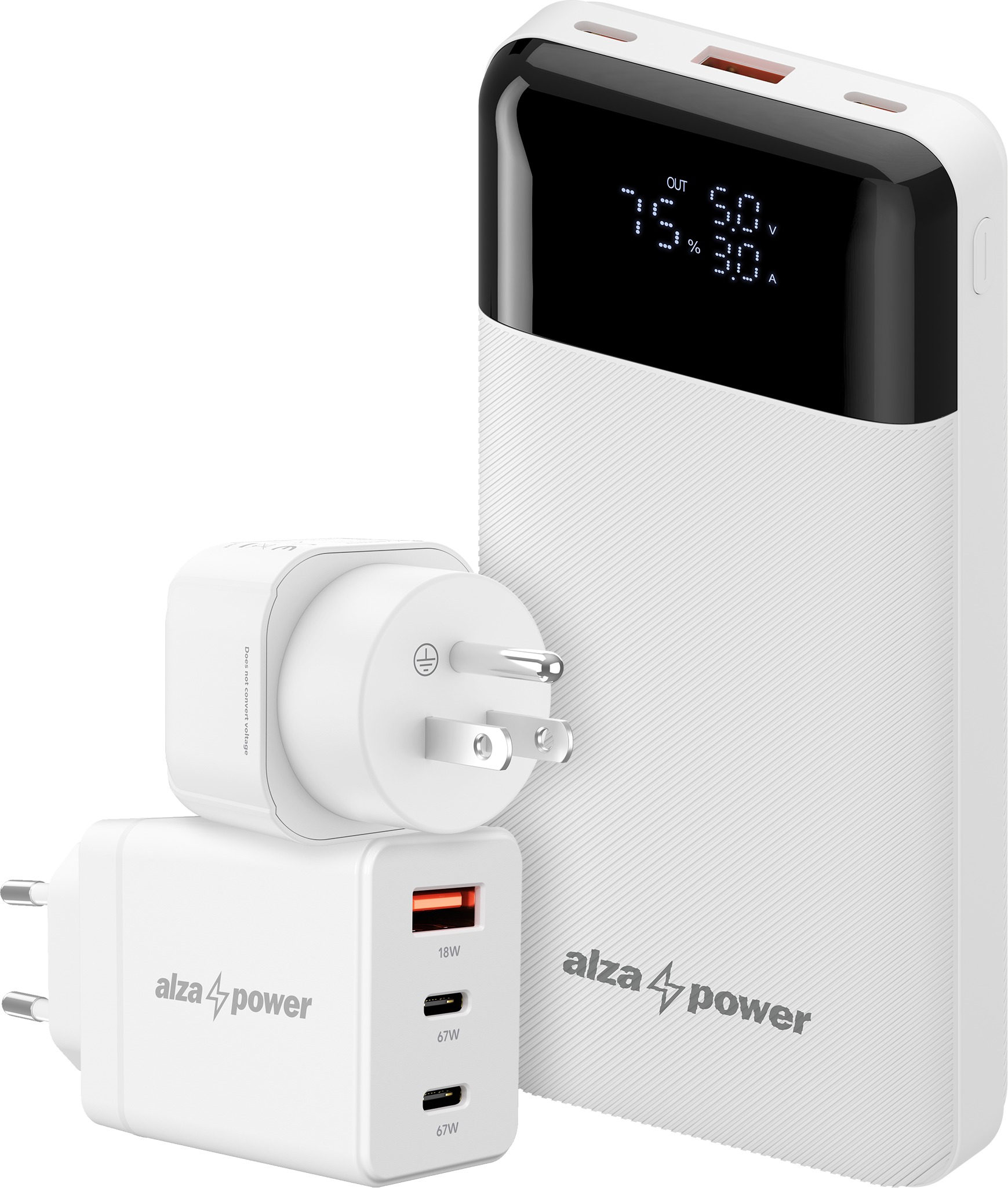 AlzaPower Travel Buddy US bílá