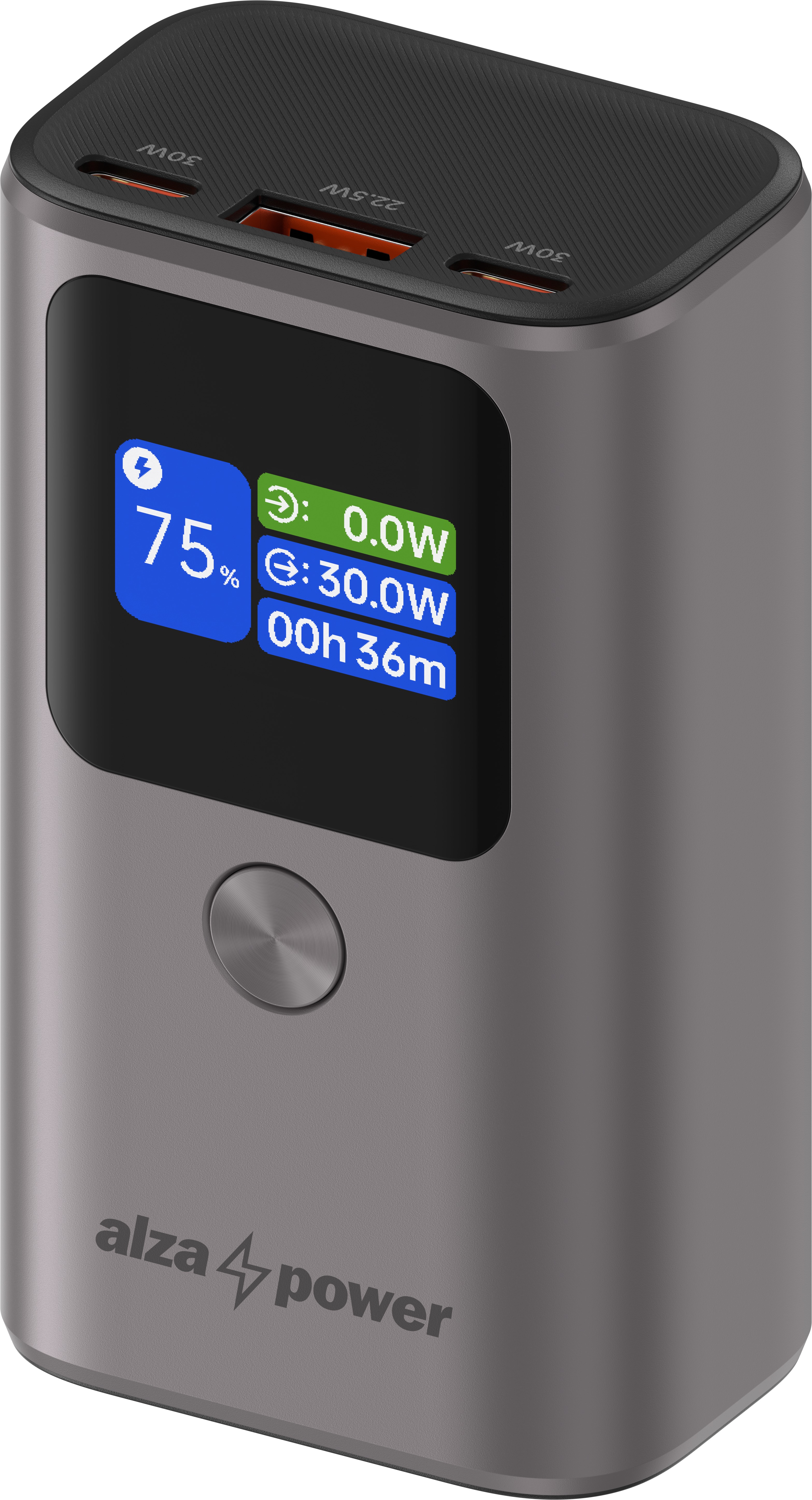 AlzaPower Vision 10000mAh Power Delivery (30W) stříbrná