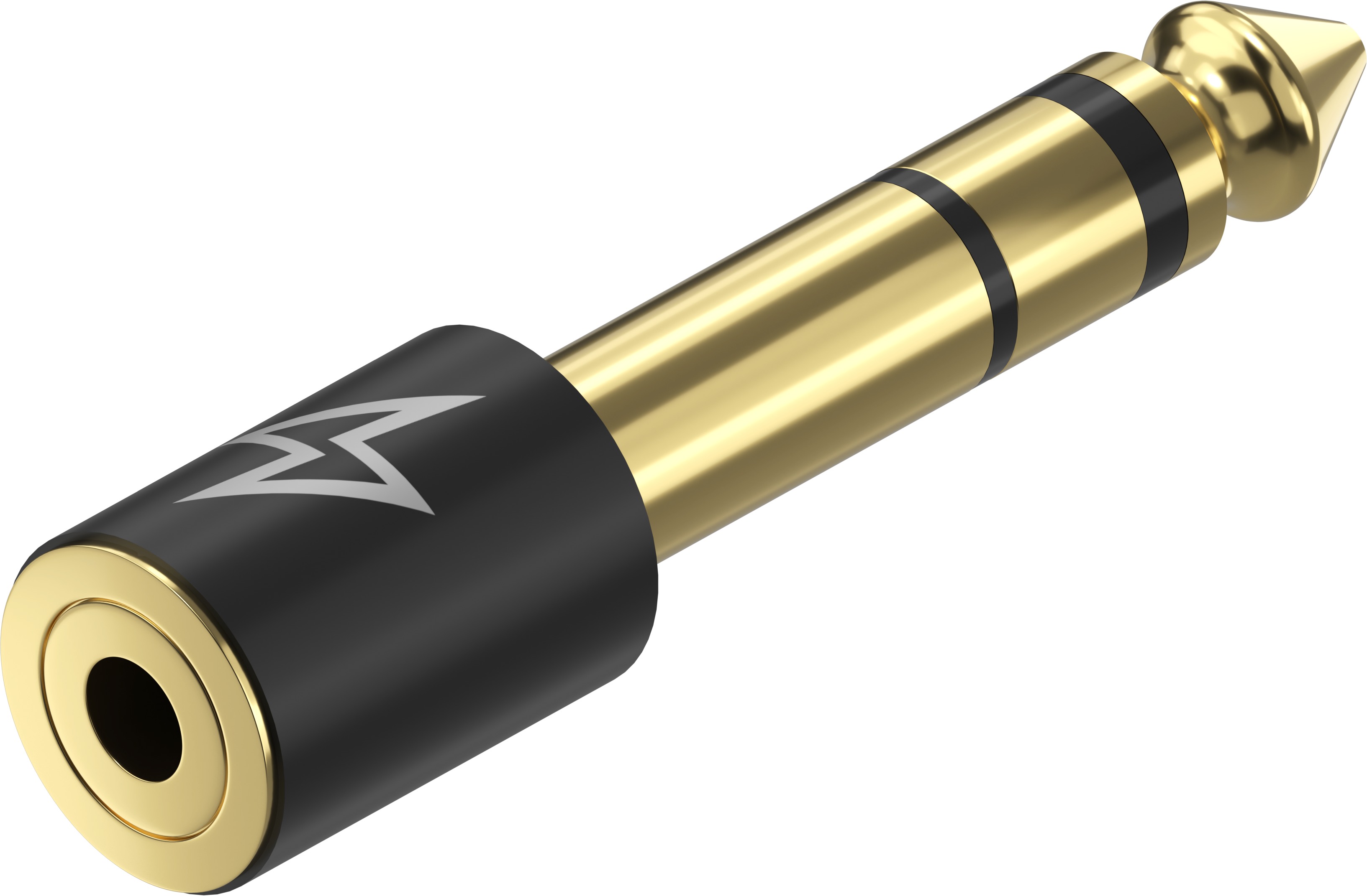 AlzaPower 6.3mm Jack (M) to 3.5mm Jack (F) Adapter černý