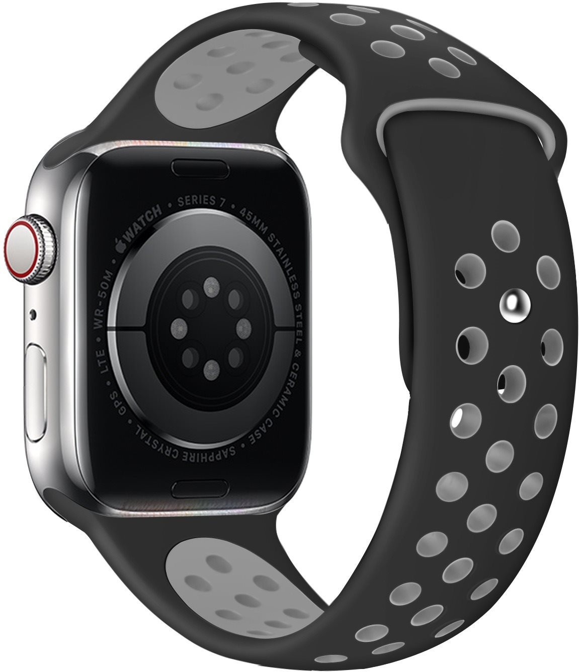 Eternico Sporty pro Apple Watch 42mm / 44mm / 45mm / Ultra 49mm Elephant Gray and Black