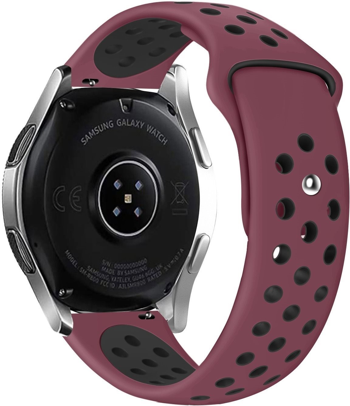 Eternico Sporty Universal Quick Release 22mm Solid Black and Bordo