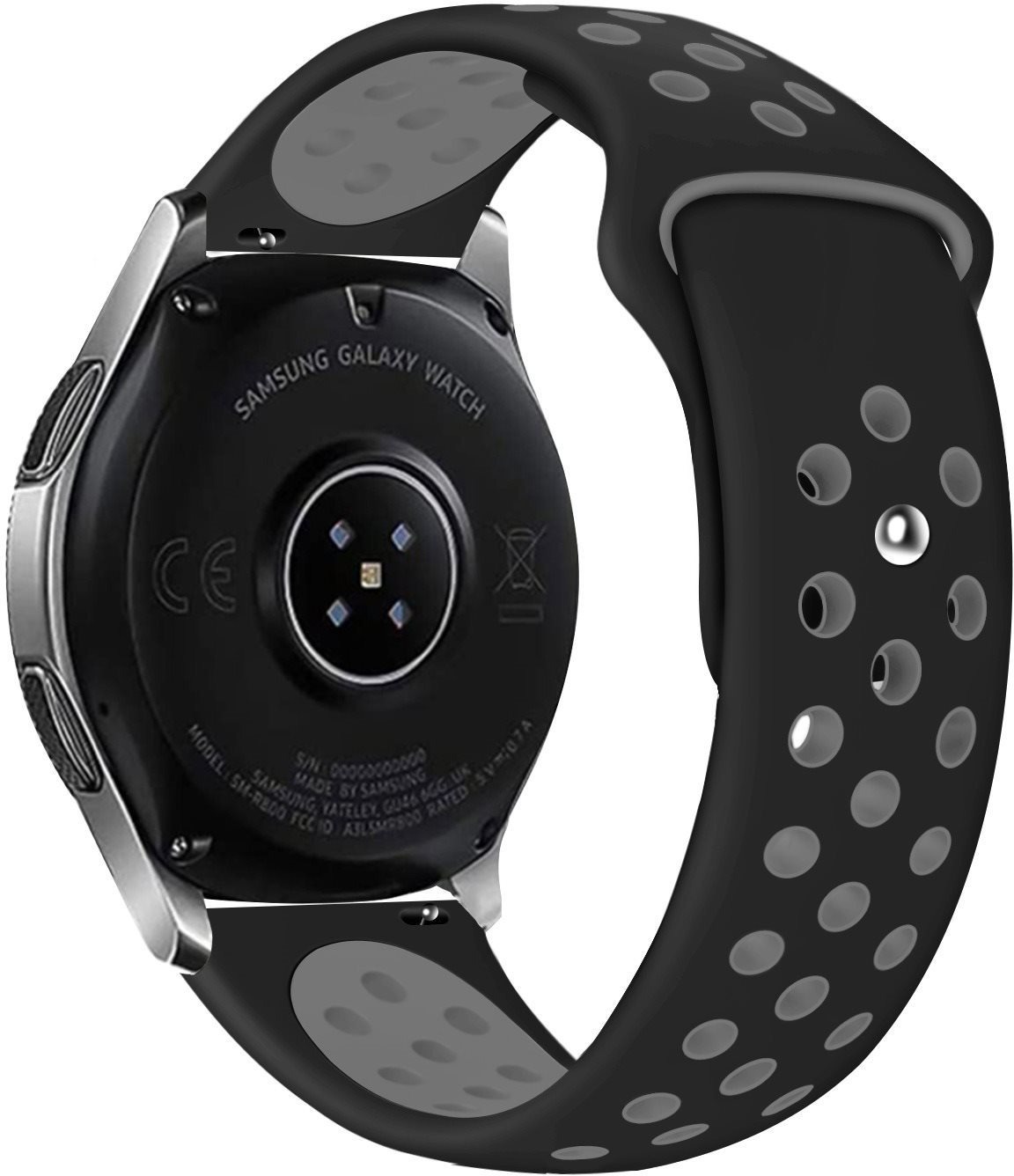 Eternico Sporty Universal Quick Release 22mm Elephant Gray and Black