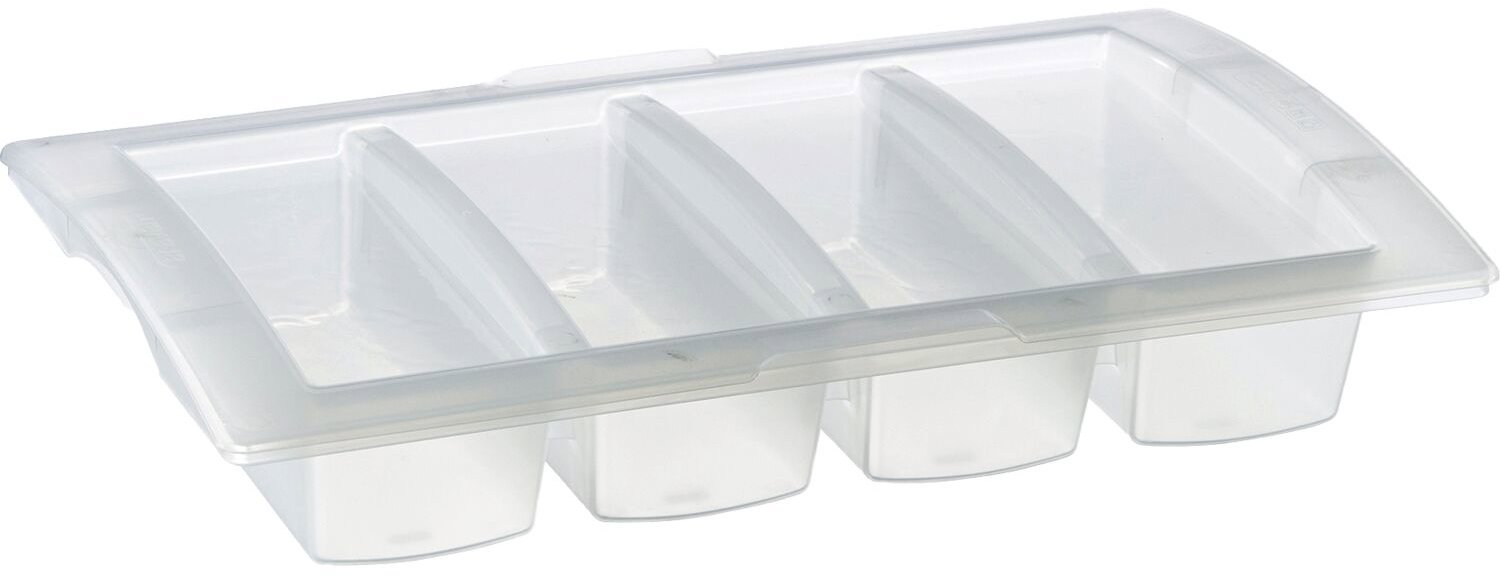 Araven Gastronádoba s víkem GN 1/1, PP, hloubka 100 mm, objem 8 l, 4 oddělení