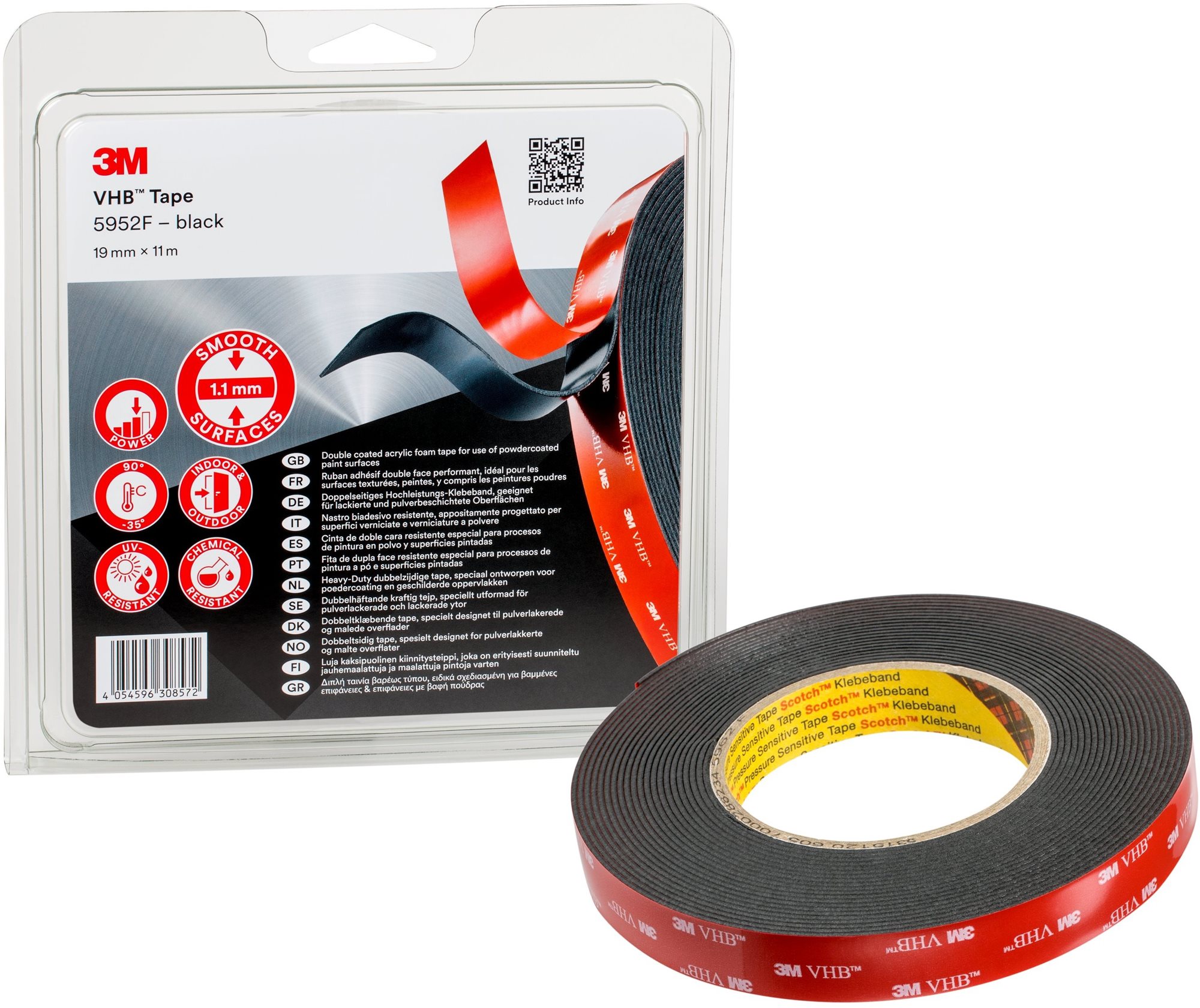 3M VHB™ Oboustranná lepicí páska VHB 5952F černá 11m