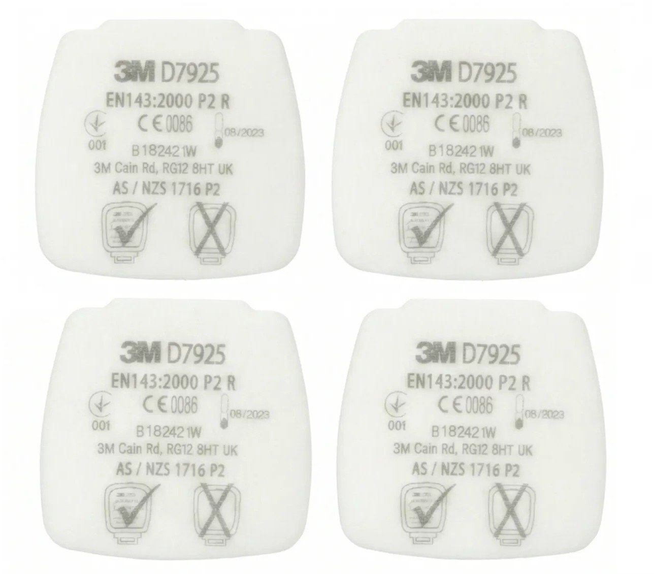 3M Secure Click D7925 Částicový filtr P2 R - balení 4ks