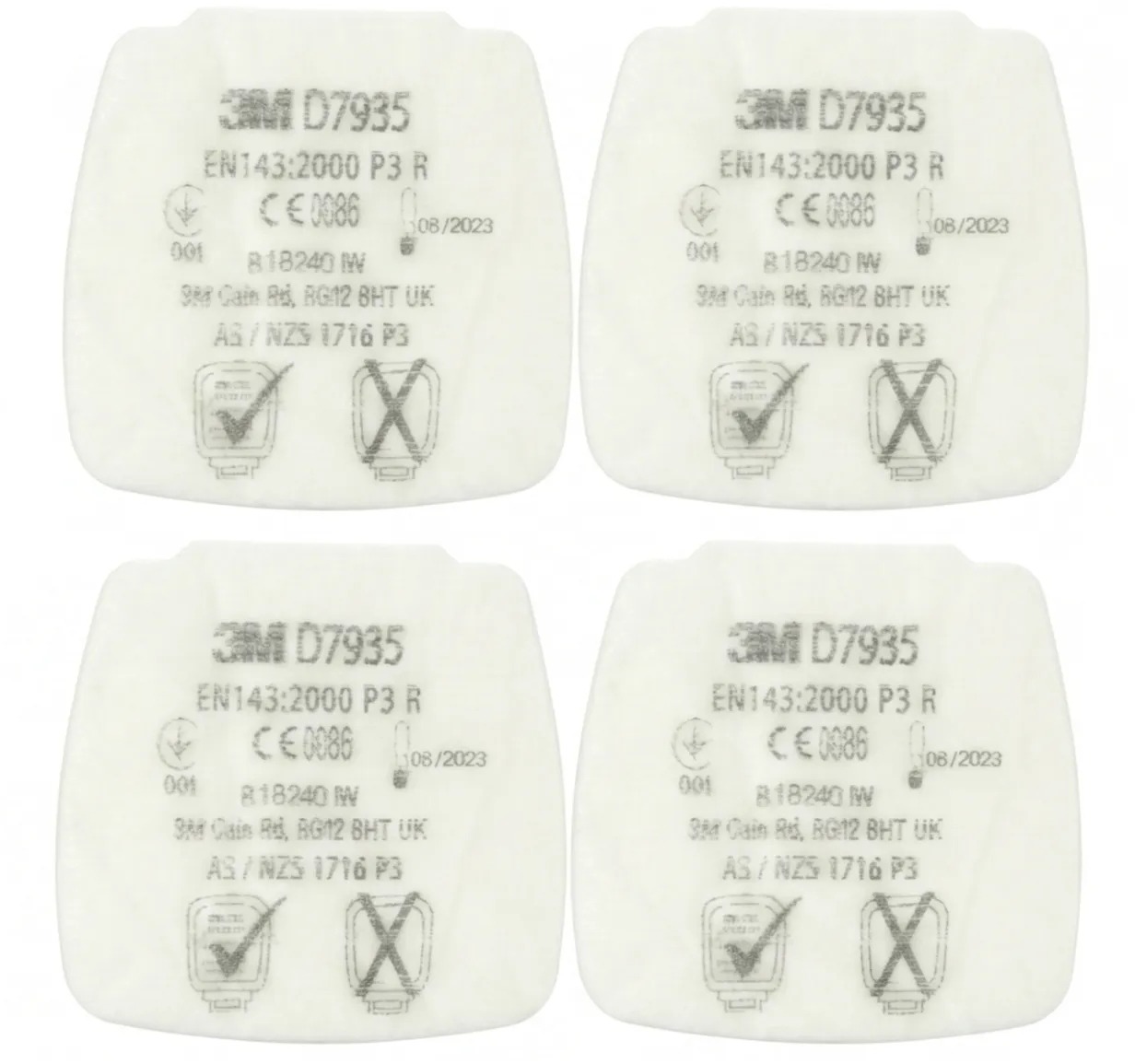 3M Secure Click D7935 Částicový filtr P3 R - balení 4ks