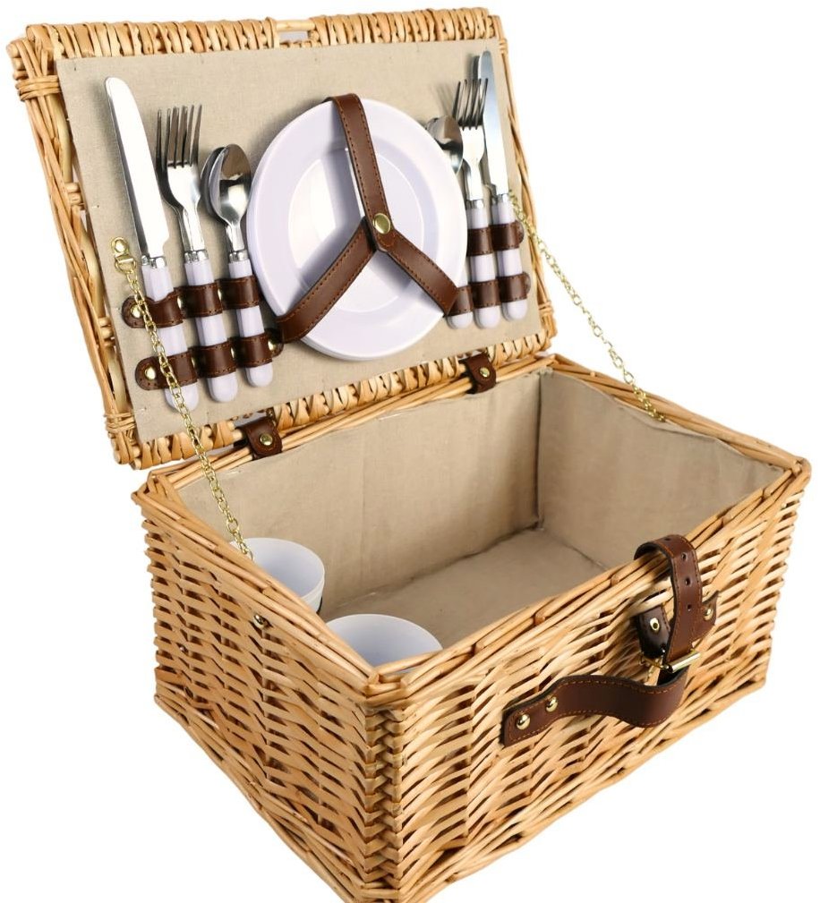 ARÔME HOME Piknikový koš pro 4 osoby, přírodní