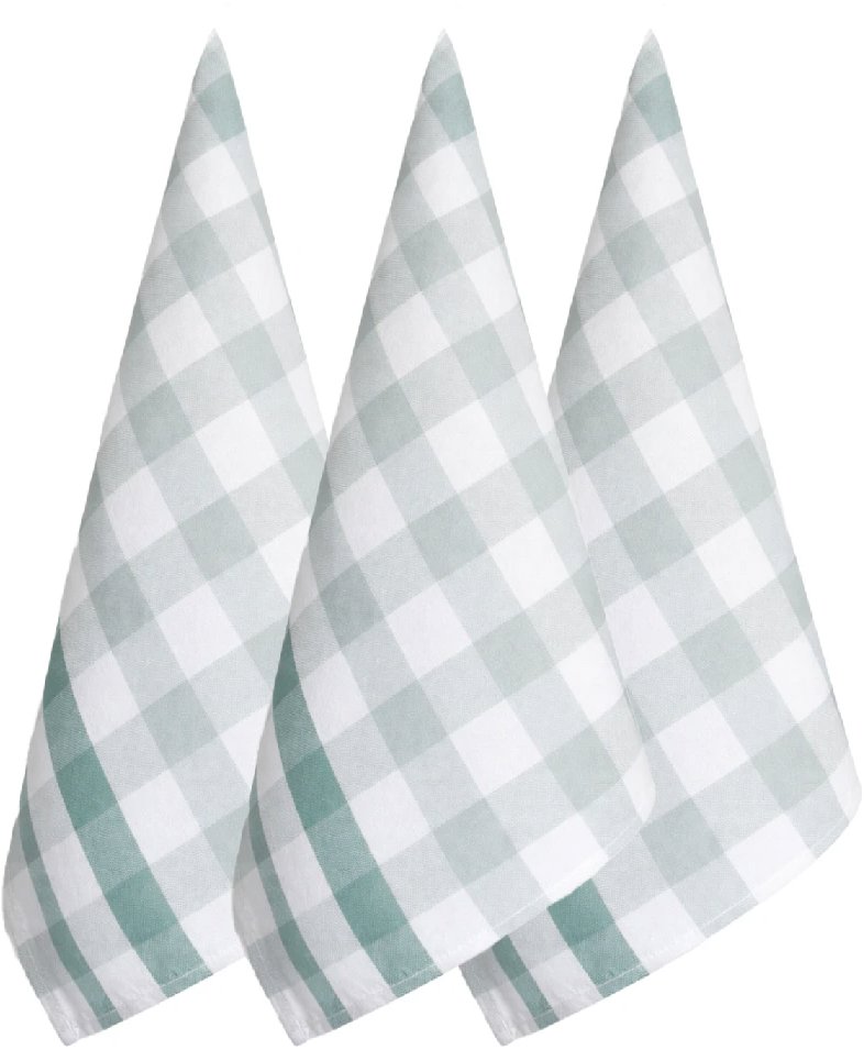 ARÔME HOME Kuchyňské utěrky Zelené káro, malé, 3 ks