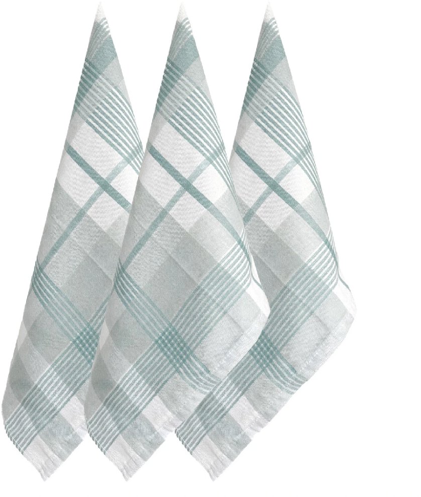 ARÔME HOME Kuchyňské utěrky Zelené káro, velké, 3 ks