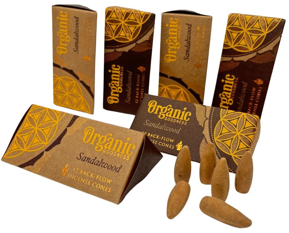 ARÔME Set 6x 12 organických vonných františků se zpětným tokem, Sandalwood