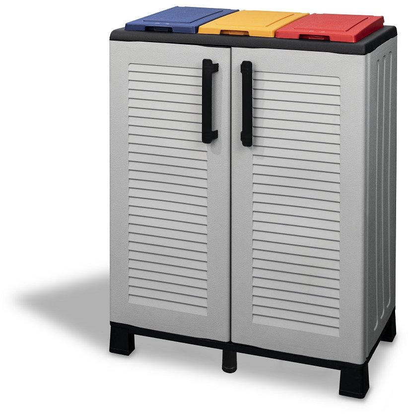 ARTPLAST Skříň na tříděný odpad Linea Family 2dv/3víka-barevná