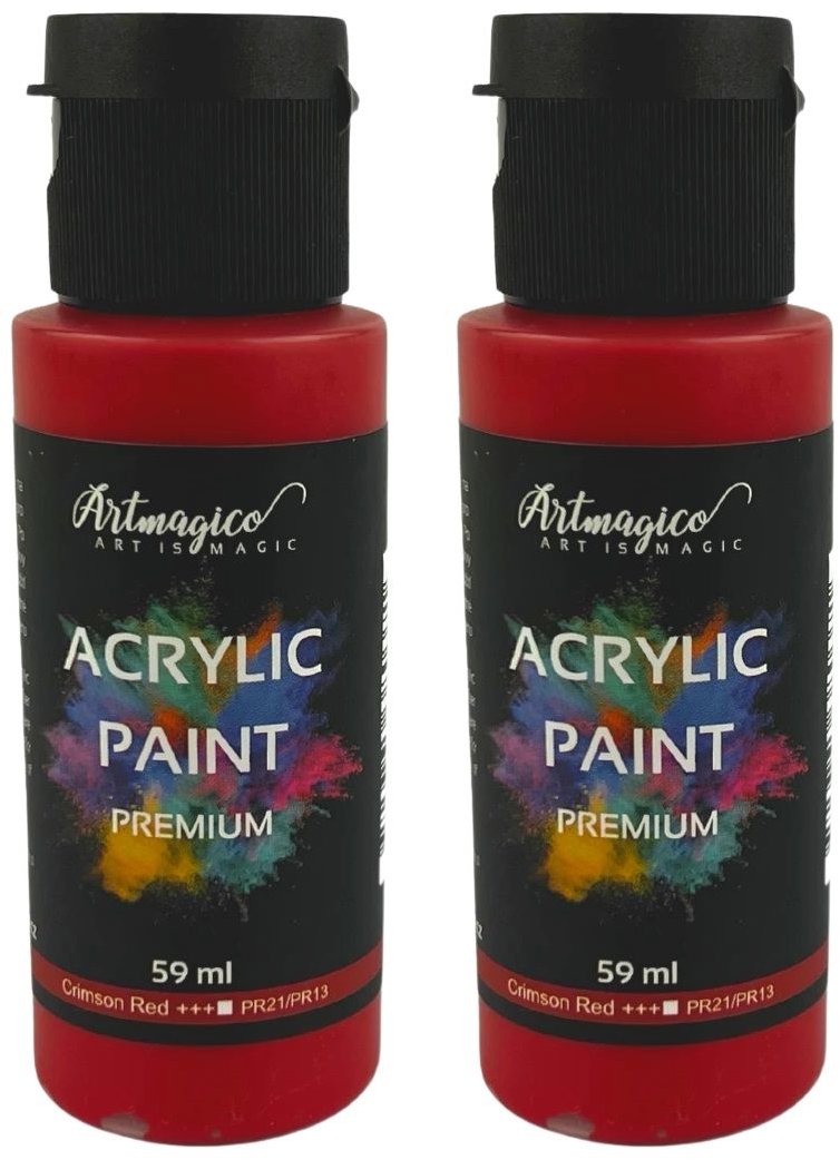 Akrylová barva Artmagico Premium, Crimson red, balení 2 ks.