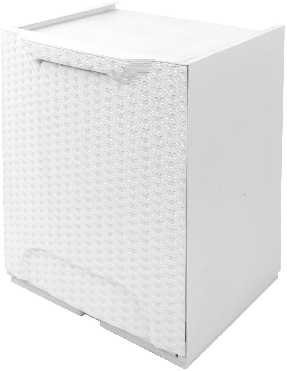 ArtPlast Rattan R34-1FRW, výklopný koš, 34 × 29 × 47 cm, bílý