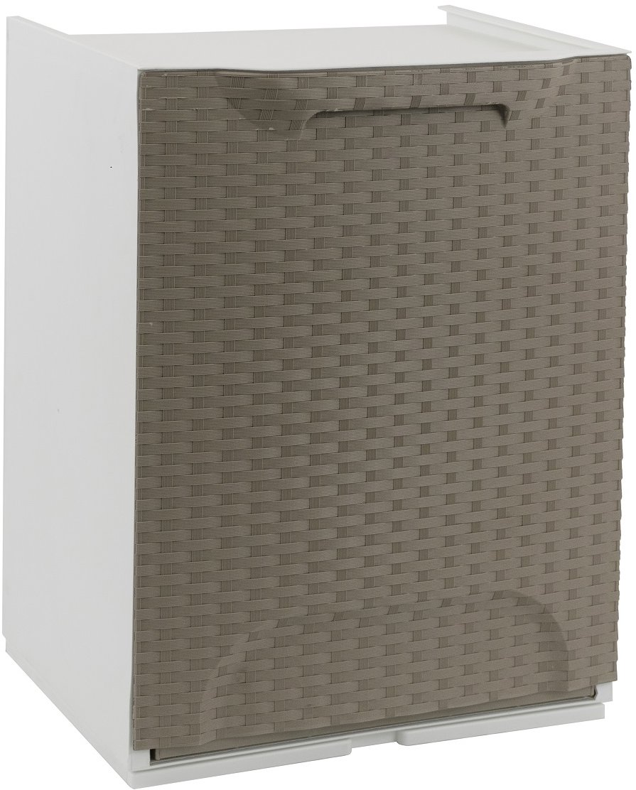 ArtPlast Rattan R34-1FRT, výklopný koš, 34 × 29 × 47 cm, taupe/bílý