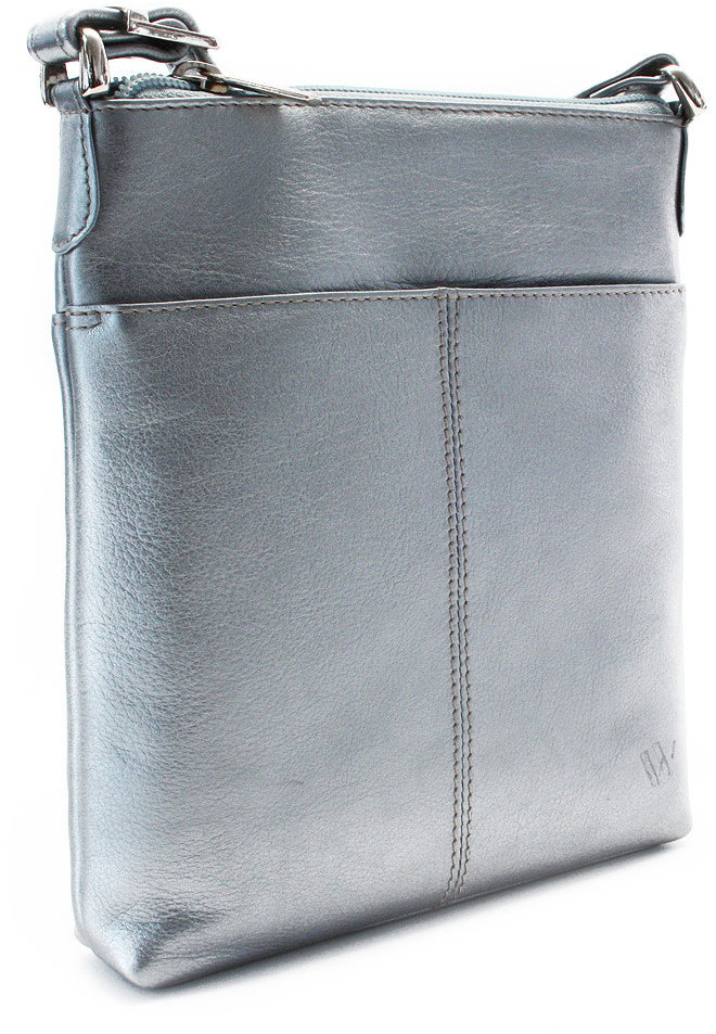 Arwel kožená stříbrná crossbody kabelka Jenny
