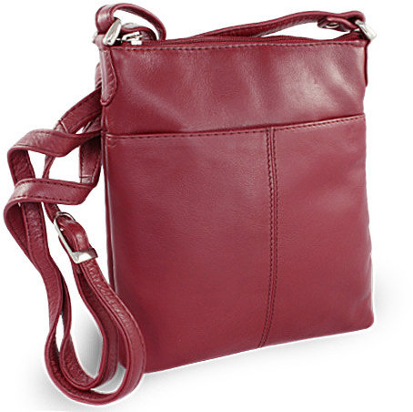 Arwel kožená vínová crossbody kabelka Jenny