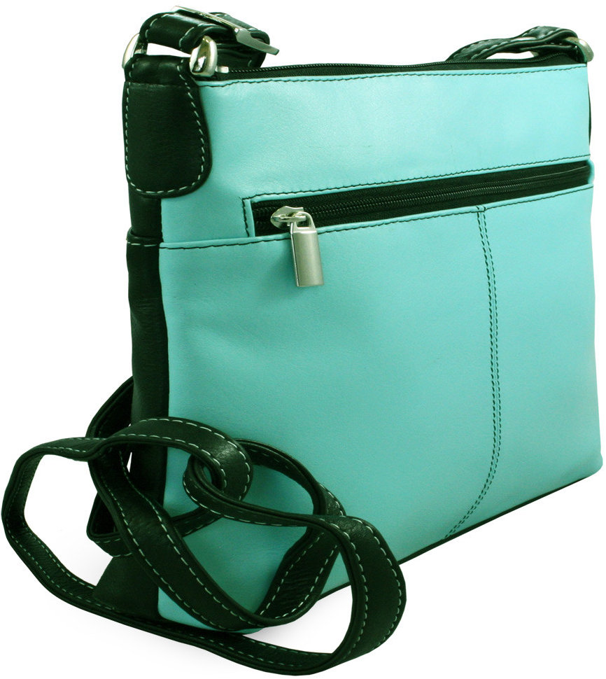 Arwel tyrkysovočerná kožená crossbody kabelka Vatie